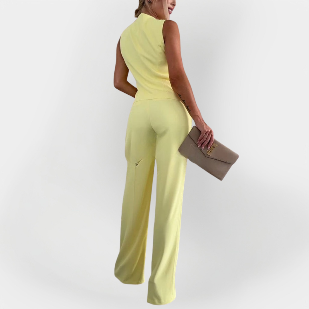 Elegant Set Pants with Sleeveless Top