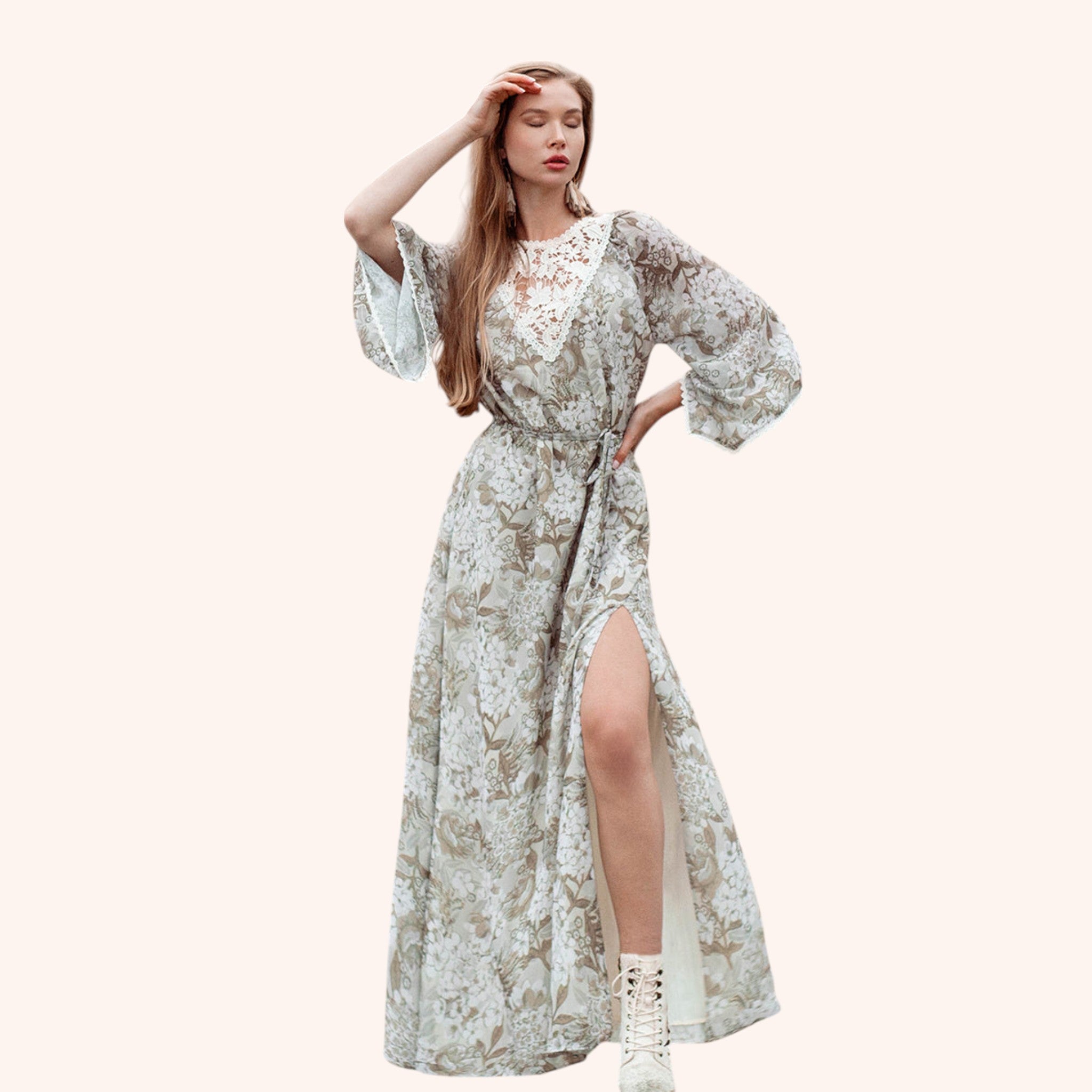 Sunni Dress in Neutral Hydrangea