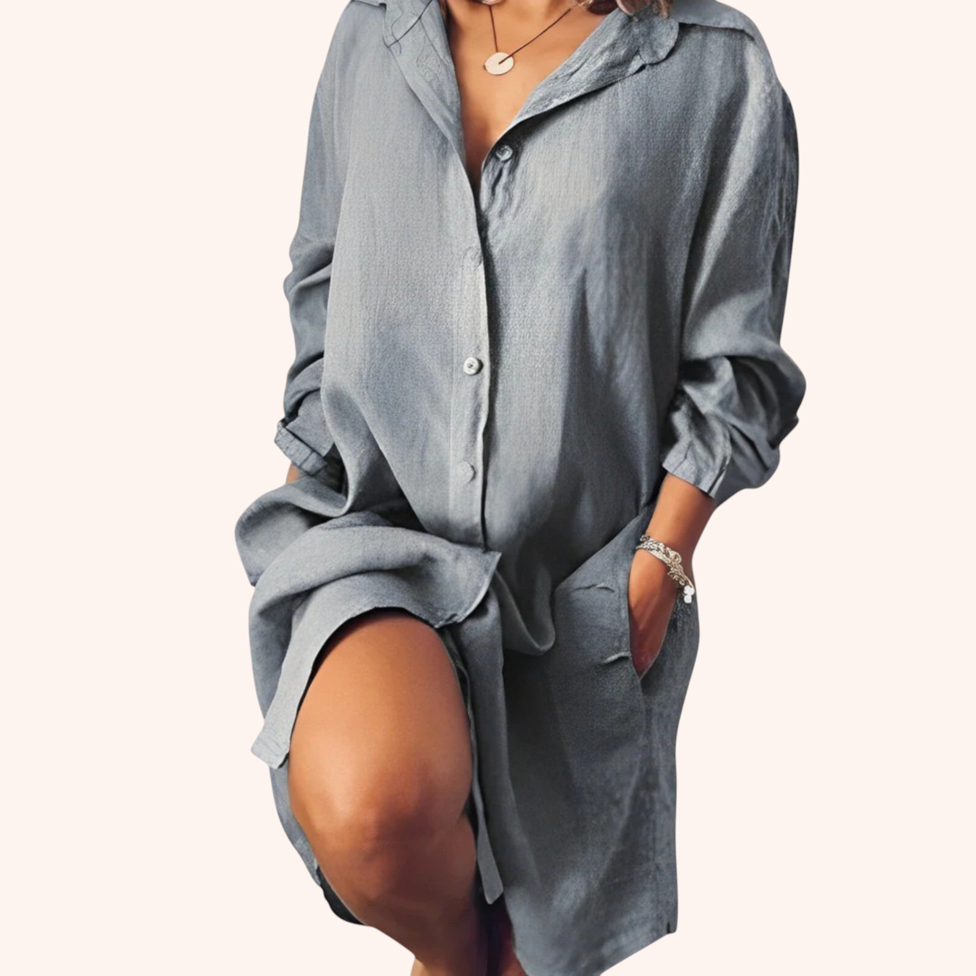Luna - Linen Shirt Dress