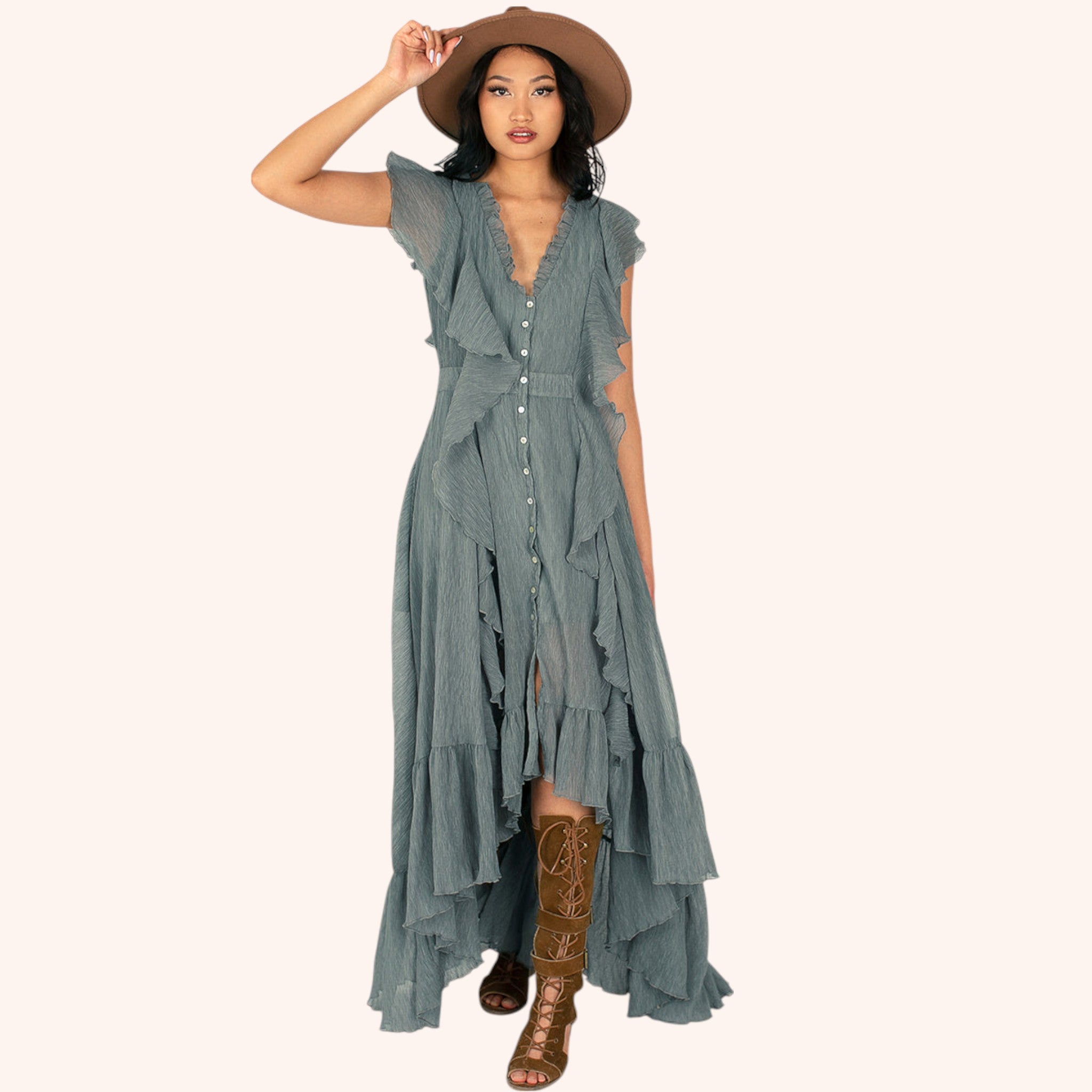 Cass Dress in Island Sage