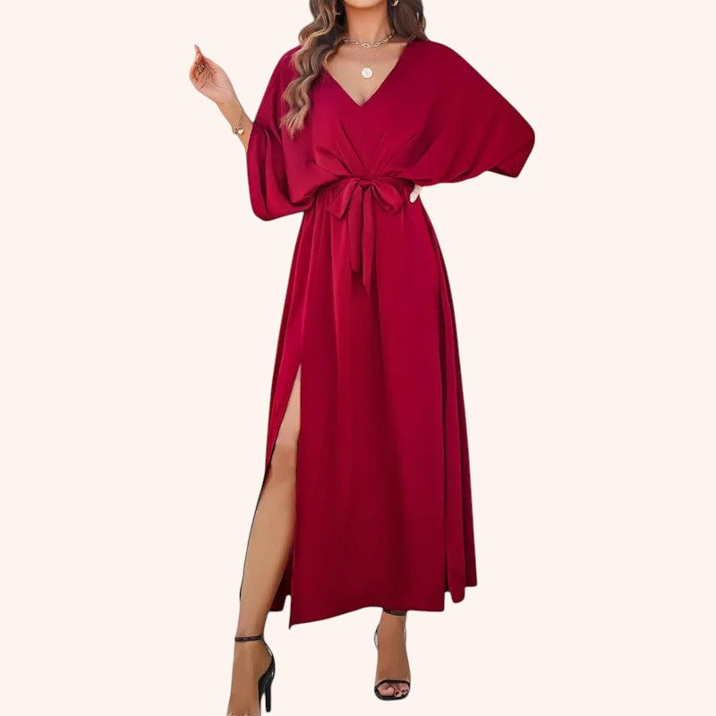 Aylin - Batwing Sleeve V-Neck Dress