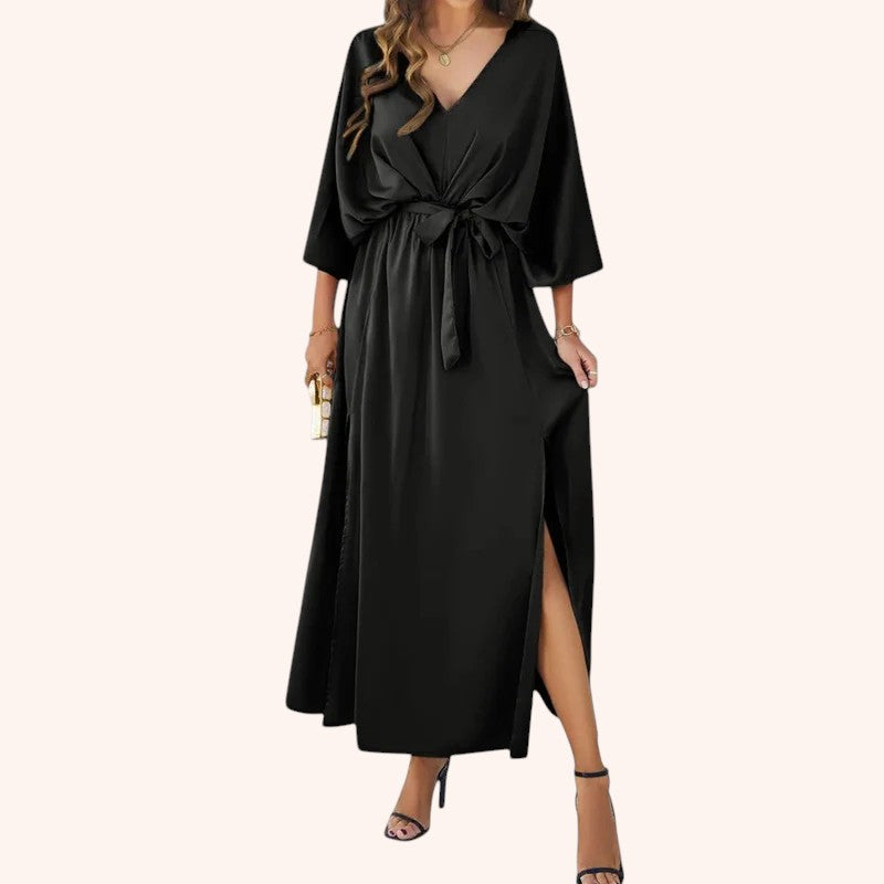 Aylin - Batwing Sleeve V-Neck Dress