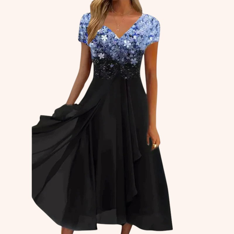 Anahi - Glitter Floral Pattern Dress