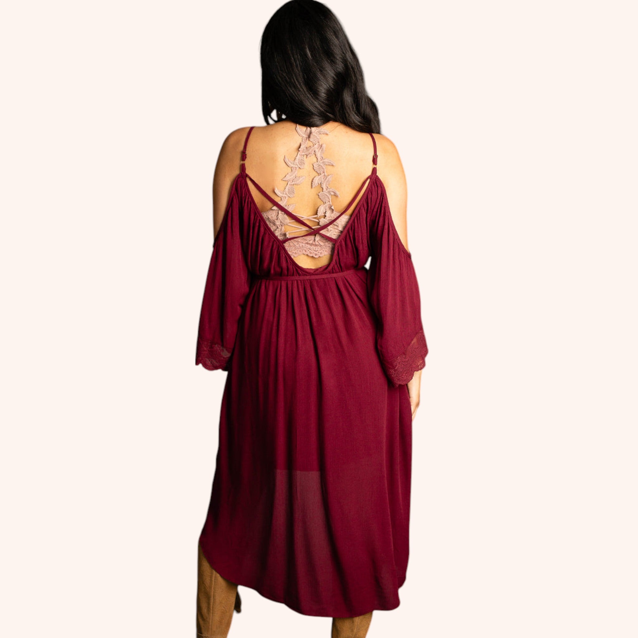 Dela Dress in Oxblood