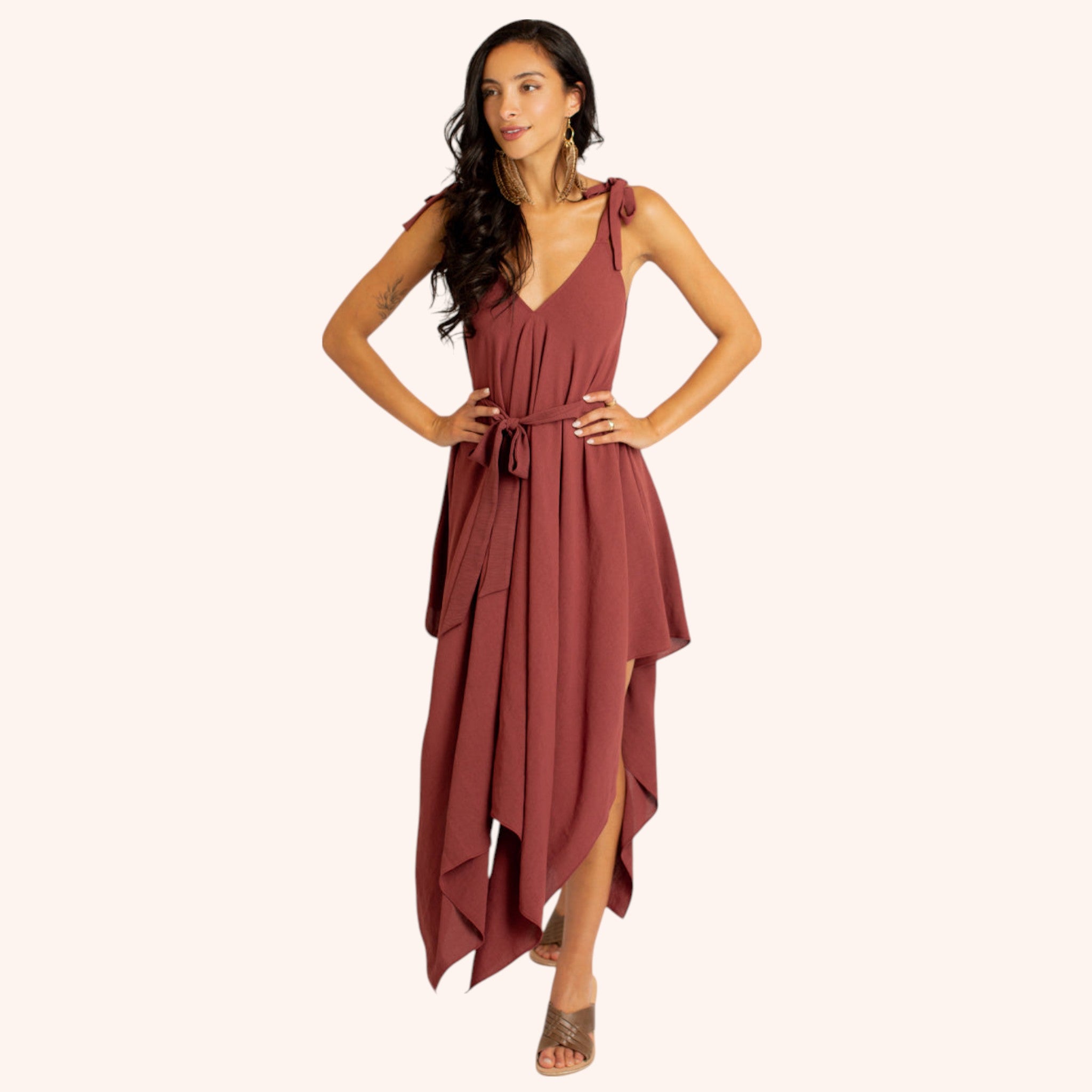 Ellio Dress in Marsala