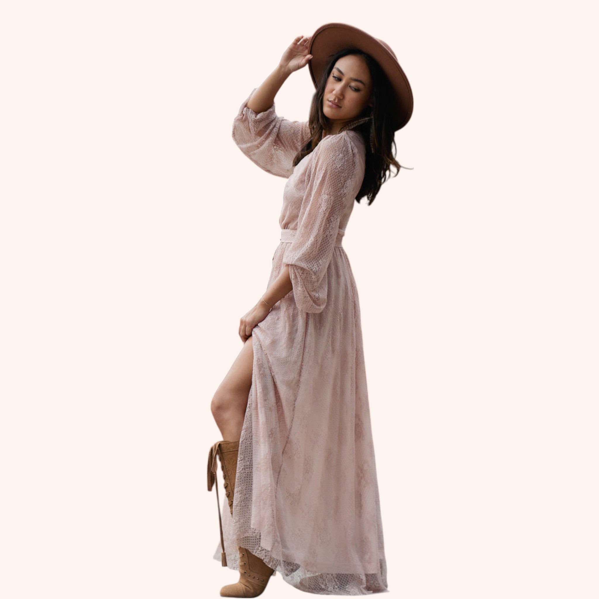Haley Dress in Nude Pink
