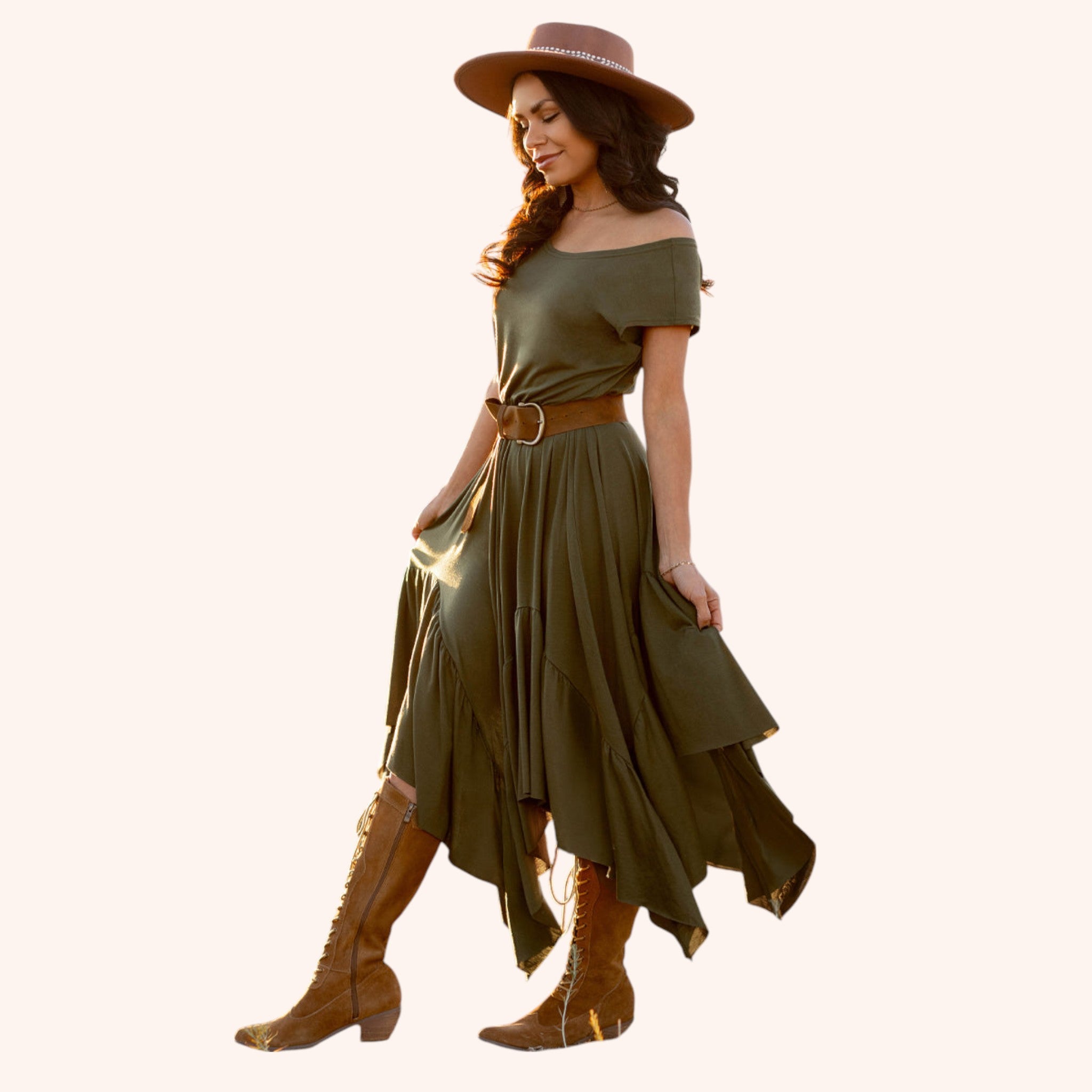 Pilar Dress in Olive