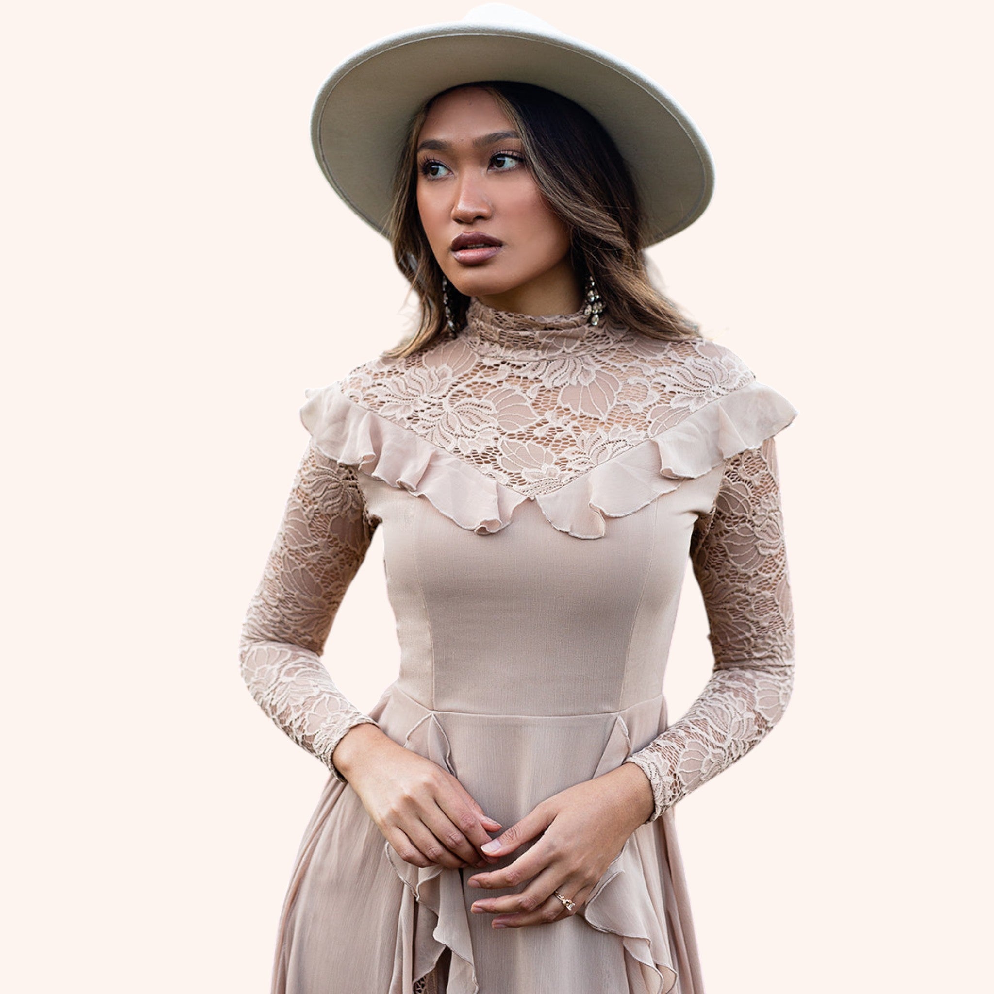 Sveta Maxi Dress in Light Taupe