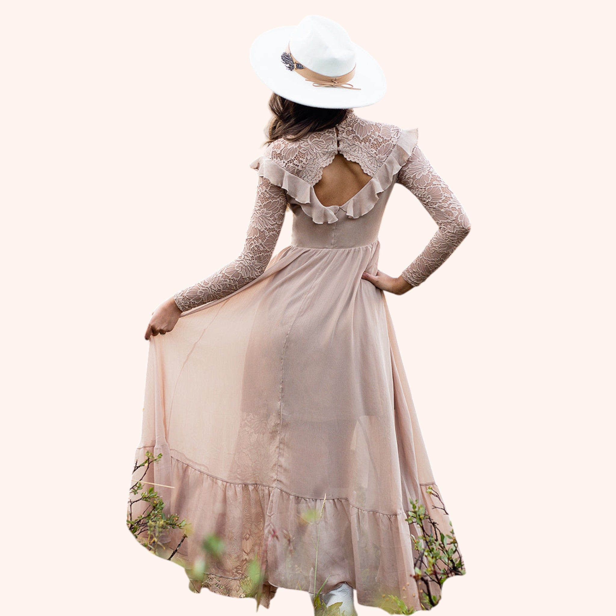 Sveta Maxi Dress in Light Taupe