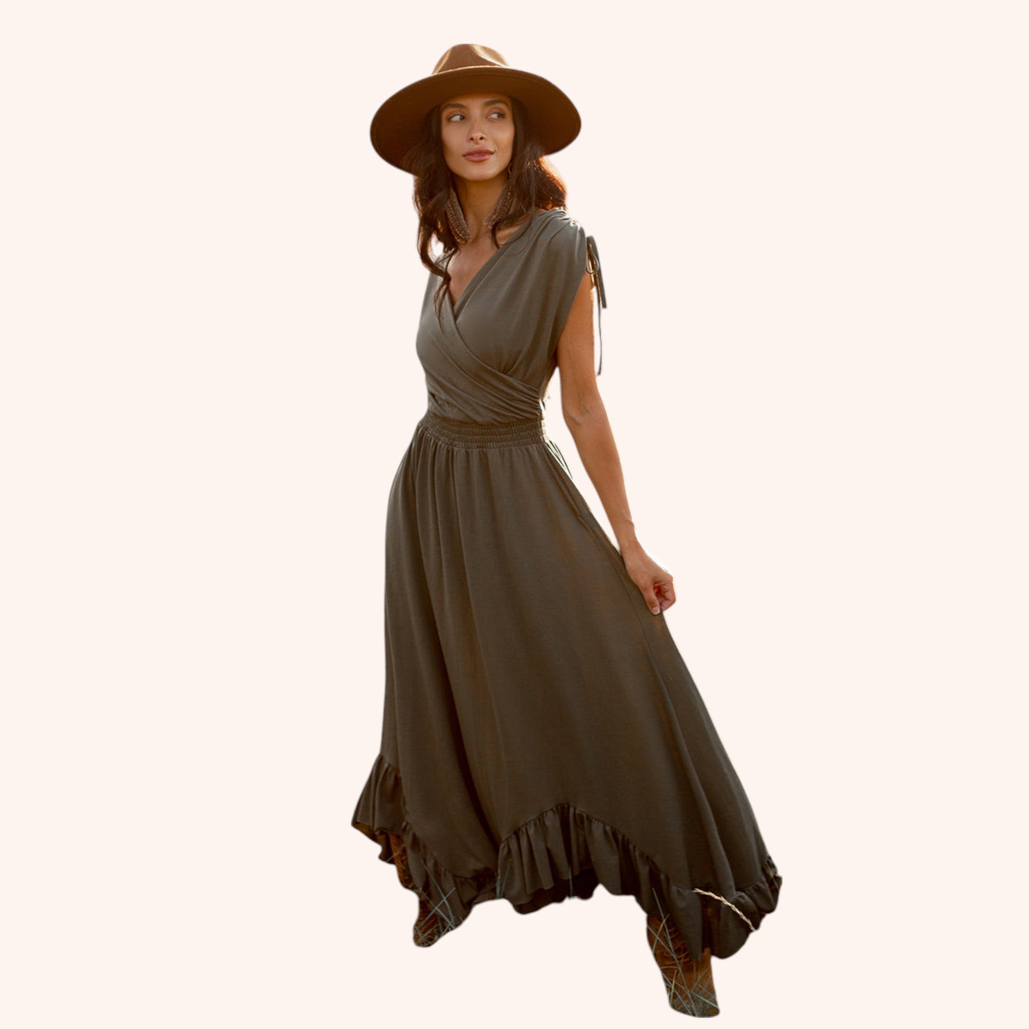 Giovanna Dress in Heather Charcoal