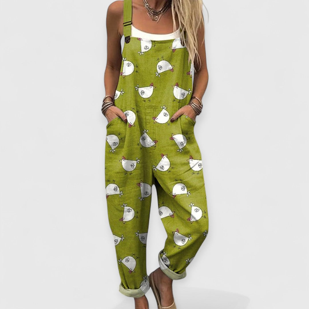 Althea |Wide Vintage Handcrafted Jumpsuit for Unique Style