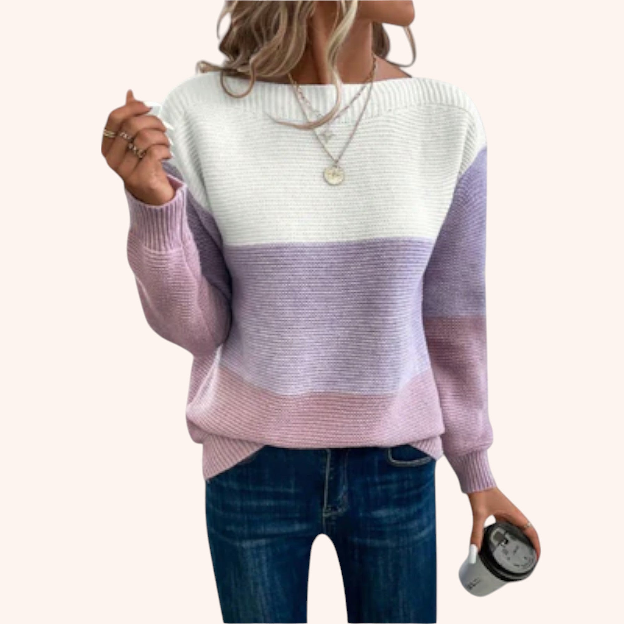 Clara  Elegant Patchwork Sweater