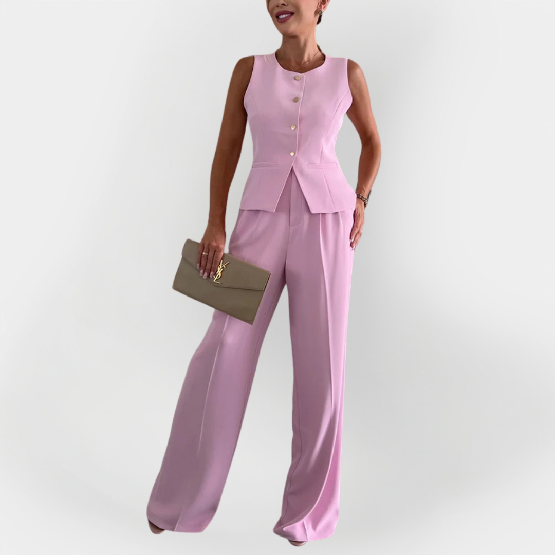 Elegant Set Pants with Sleeveless Top
