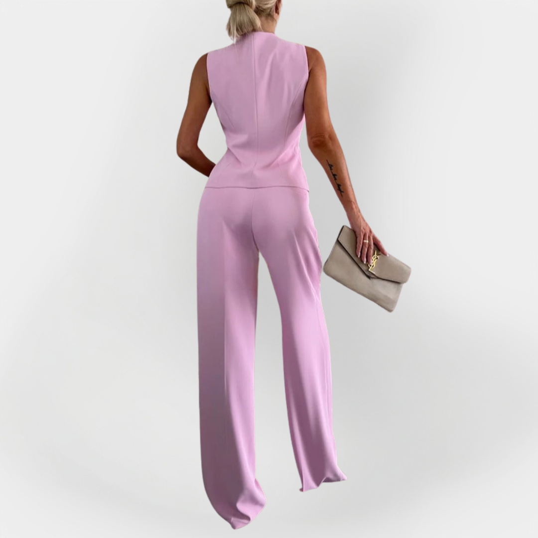 Elegant Set Pants with Sleeveless Top