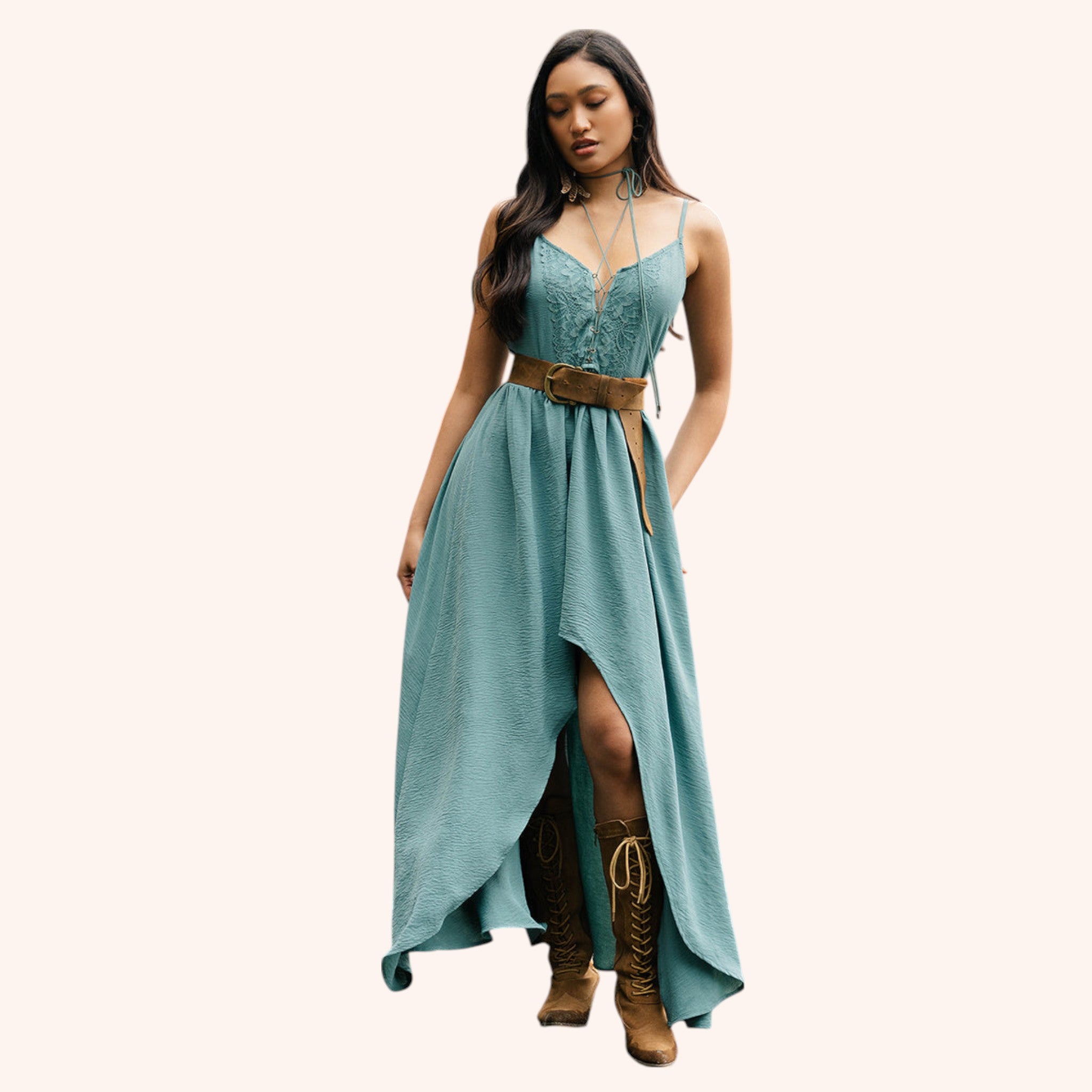 Holland Dress in Dusty Teal