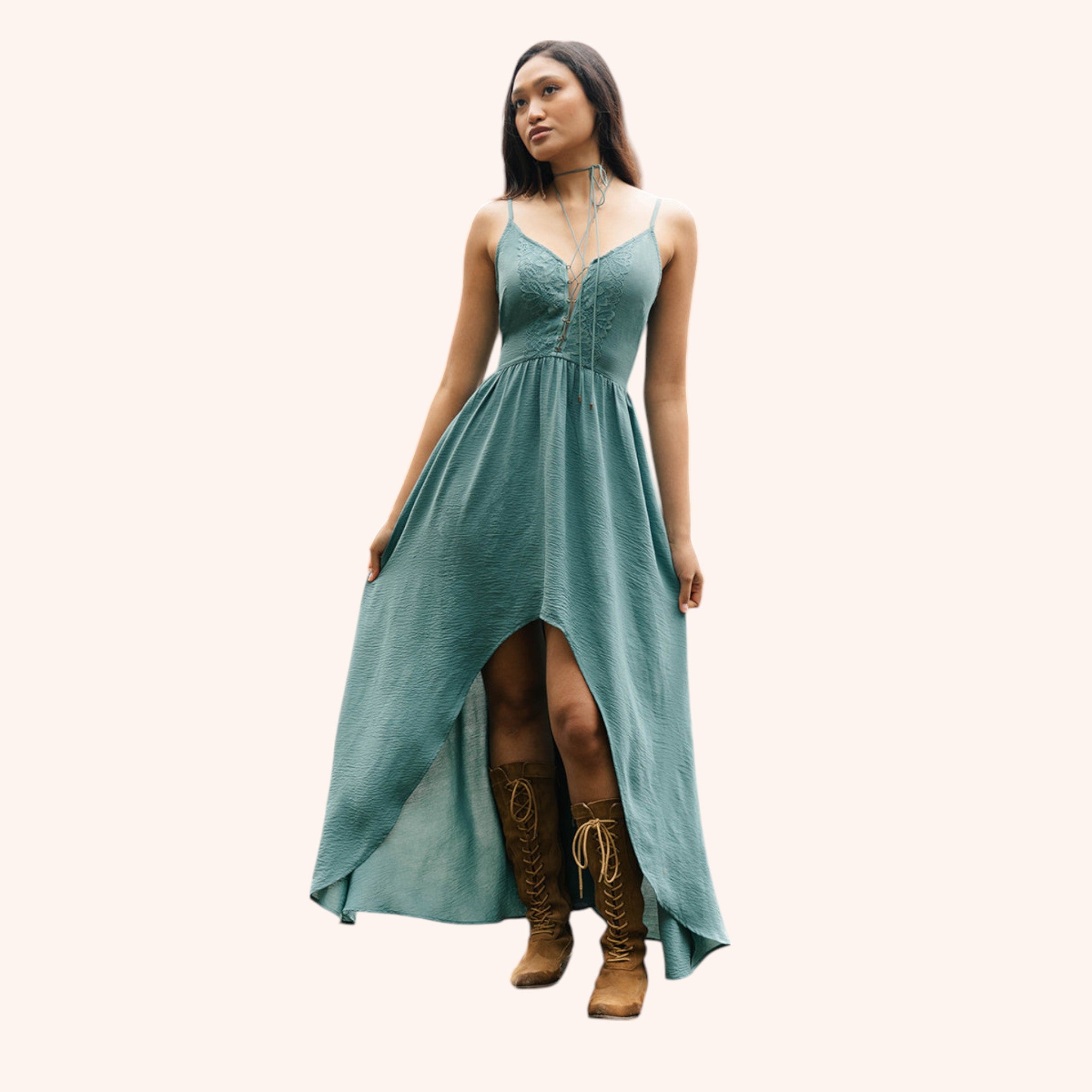 Holland Dress in Dusty Teal