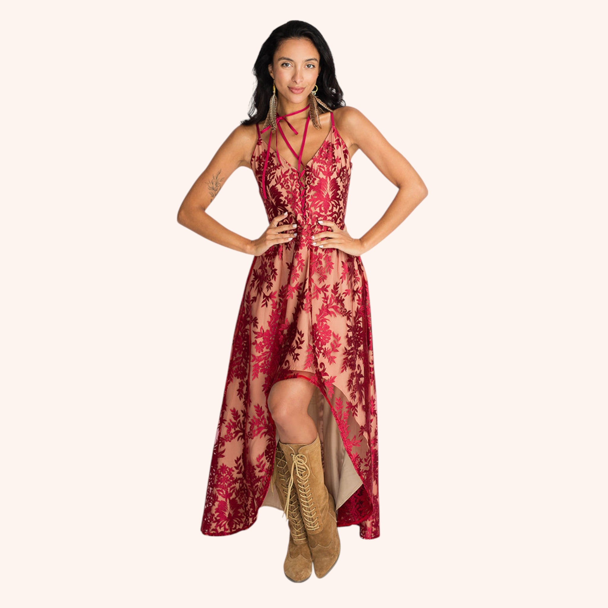 Holli Dress in Red Wine