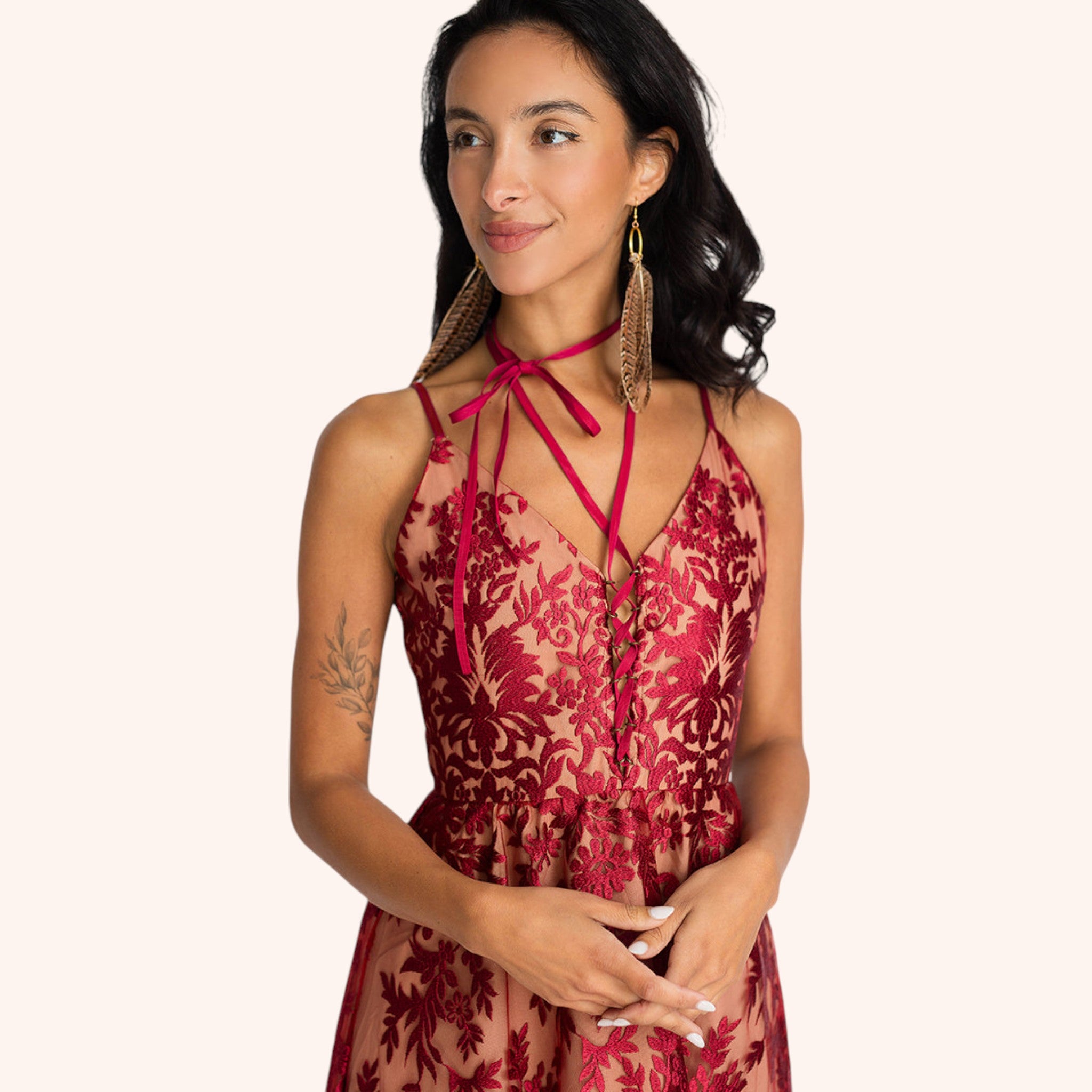 Holli Dress in Red Wine