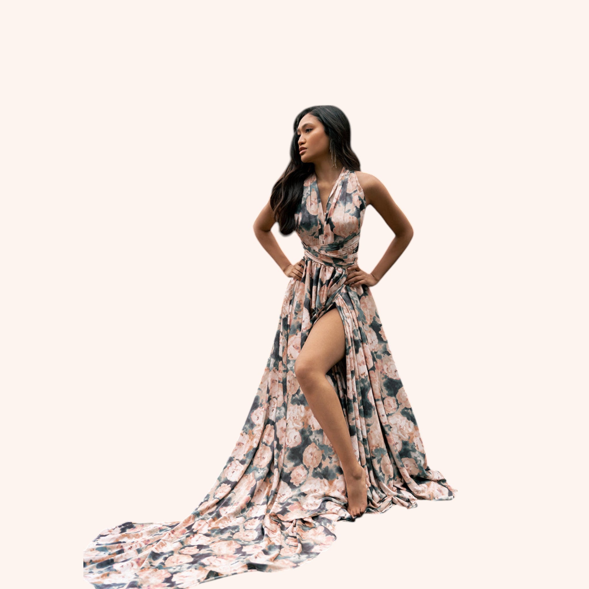 June Impact Dress in Cool Watercolor