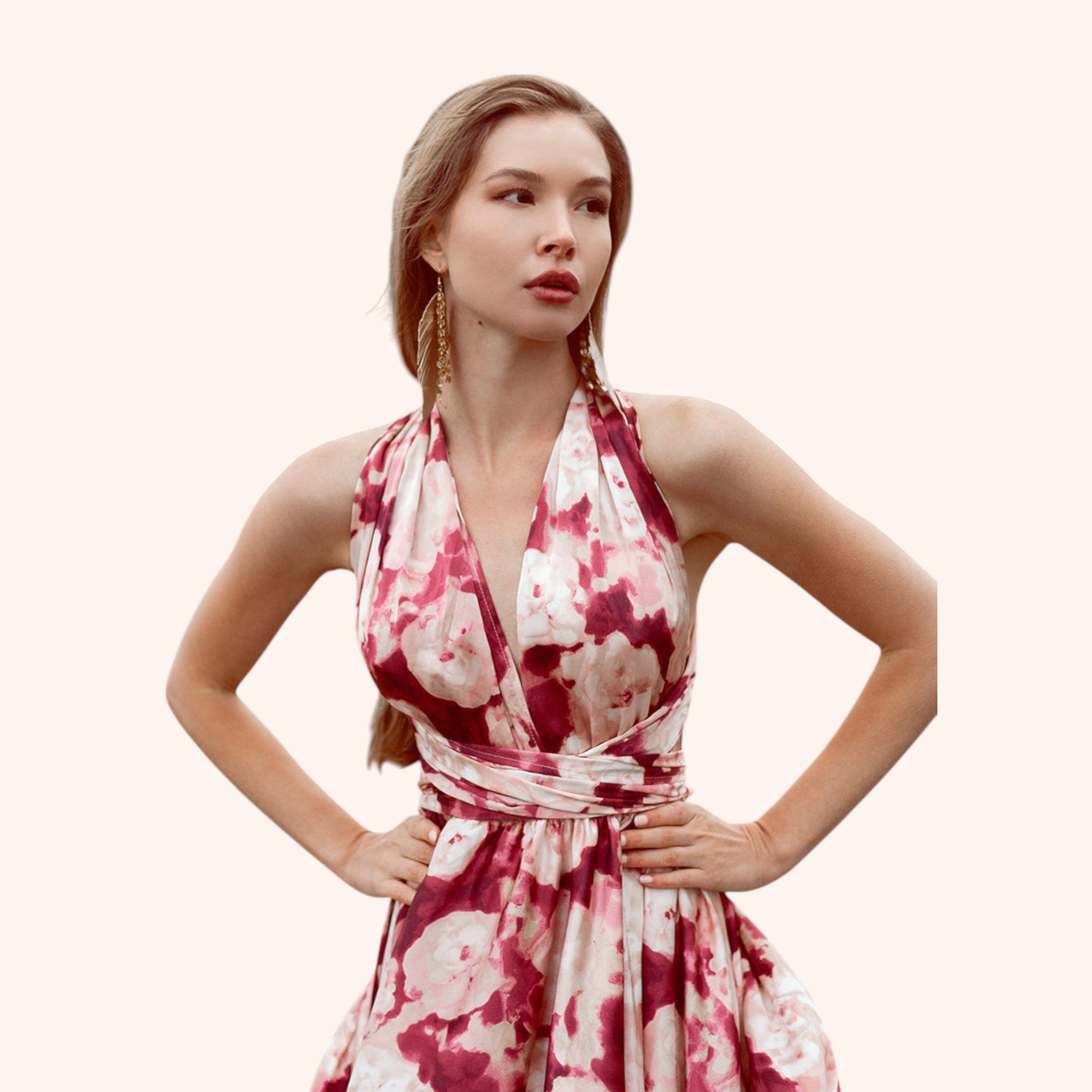June Impact Dress in Warm Watercolor