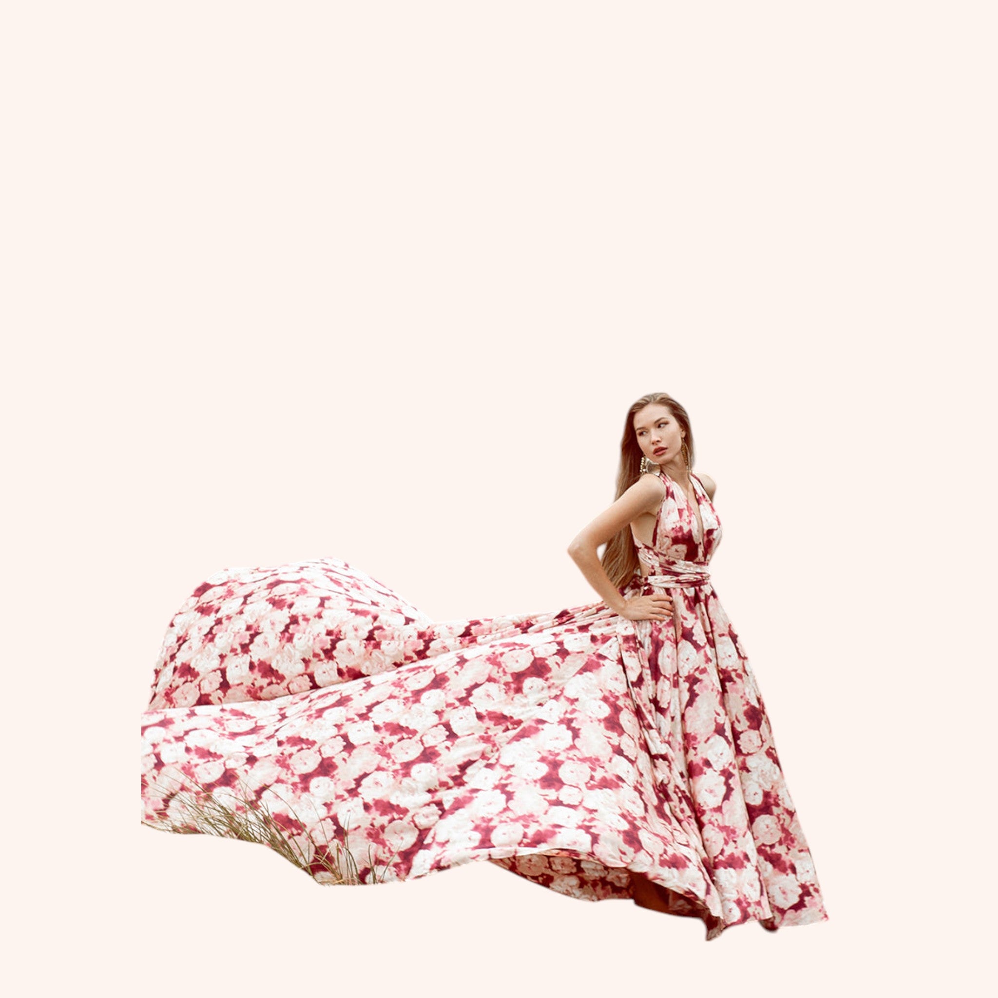 June Impact Dress in Warm Watercolor