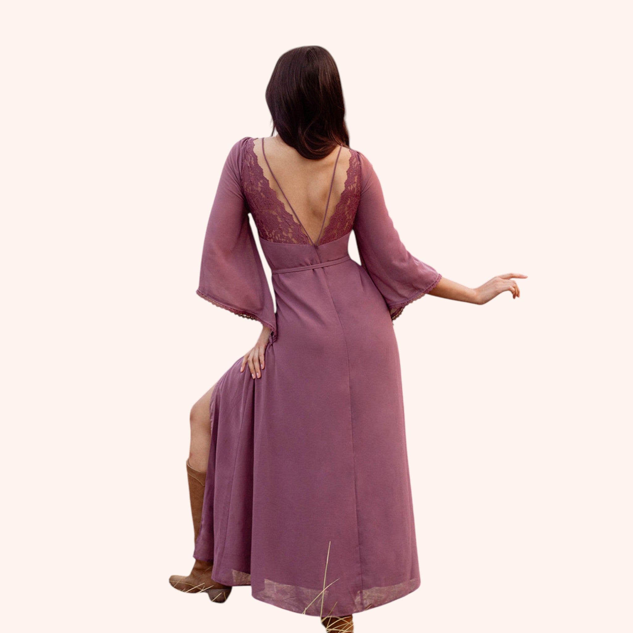 Sunni Dress in Raisin Brown