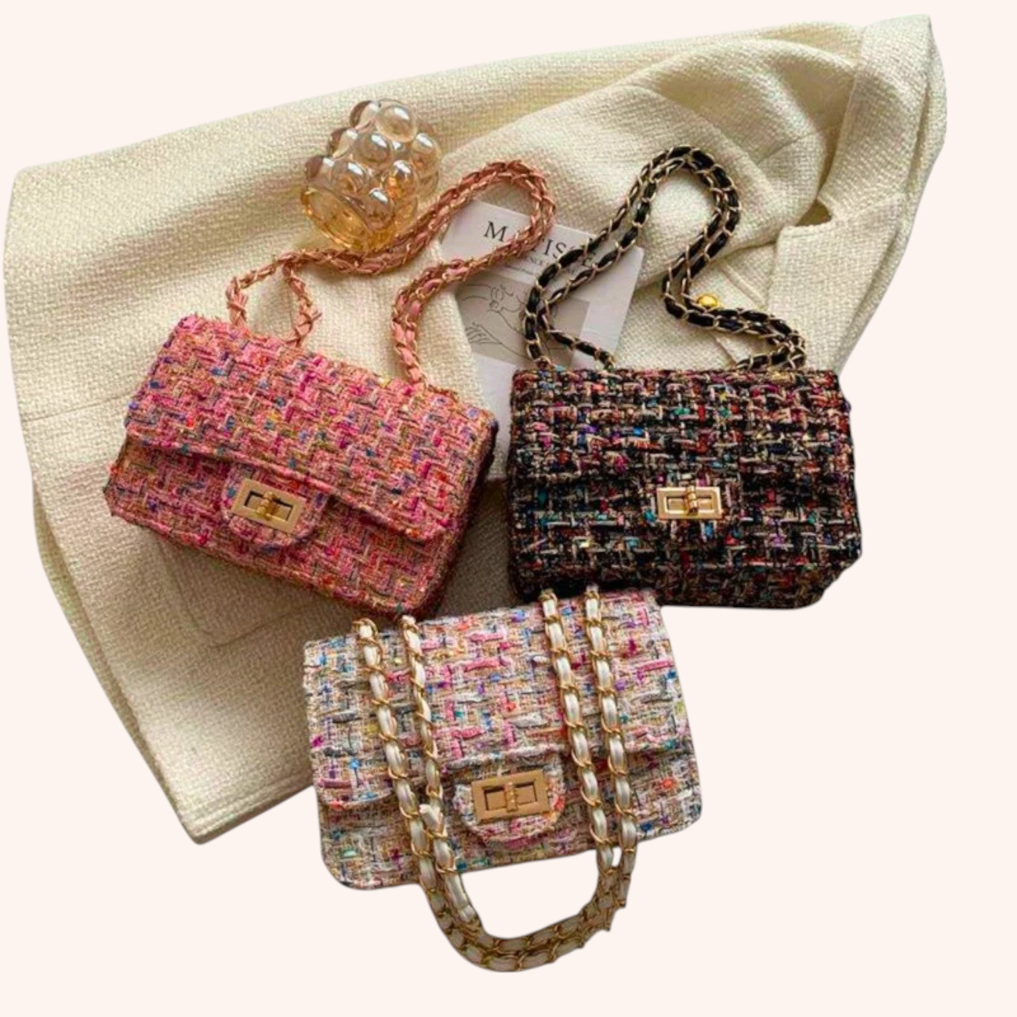 Valentina - Tweed Chain Belt