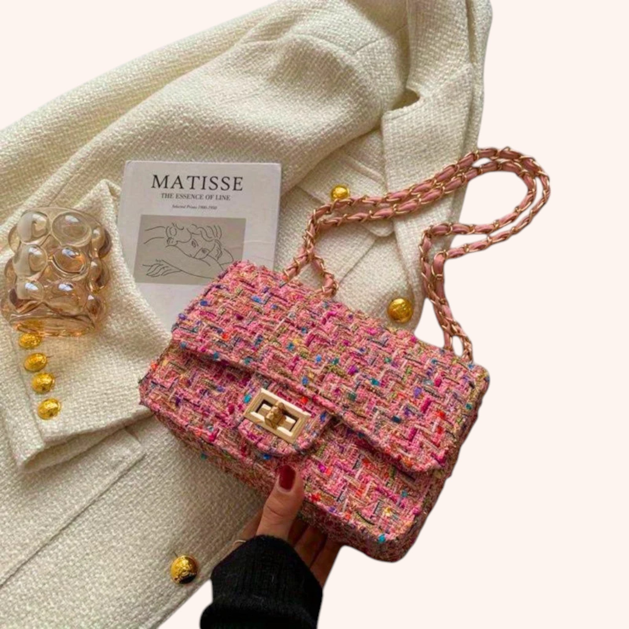 Valentina - Tweed Chain Belt
