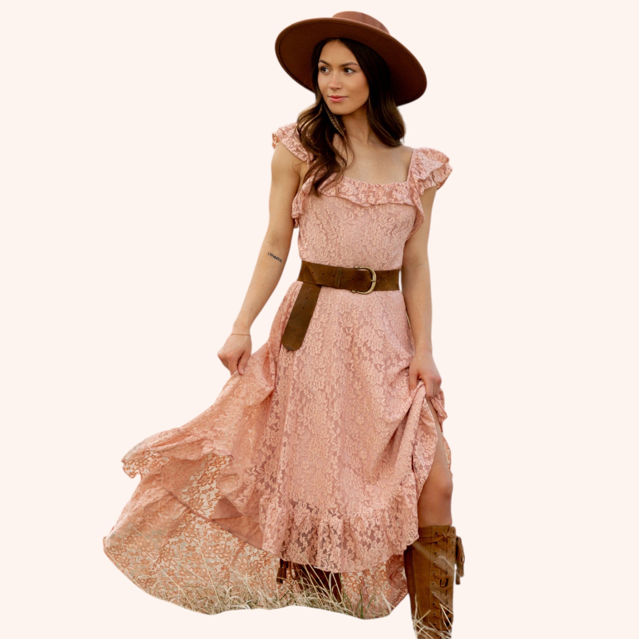 Bette Dress in Dusty Pink