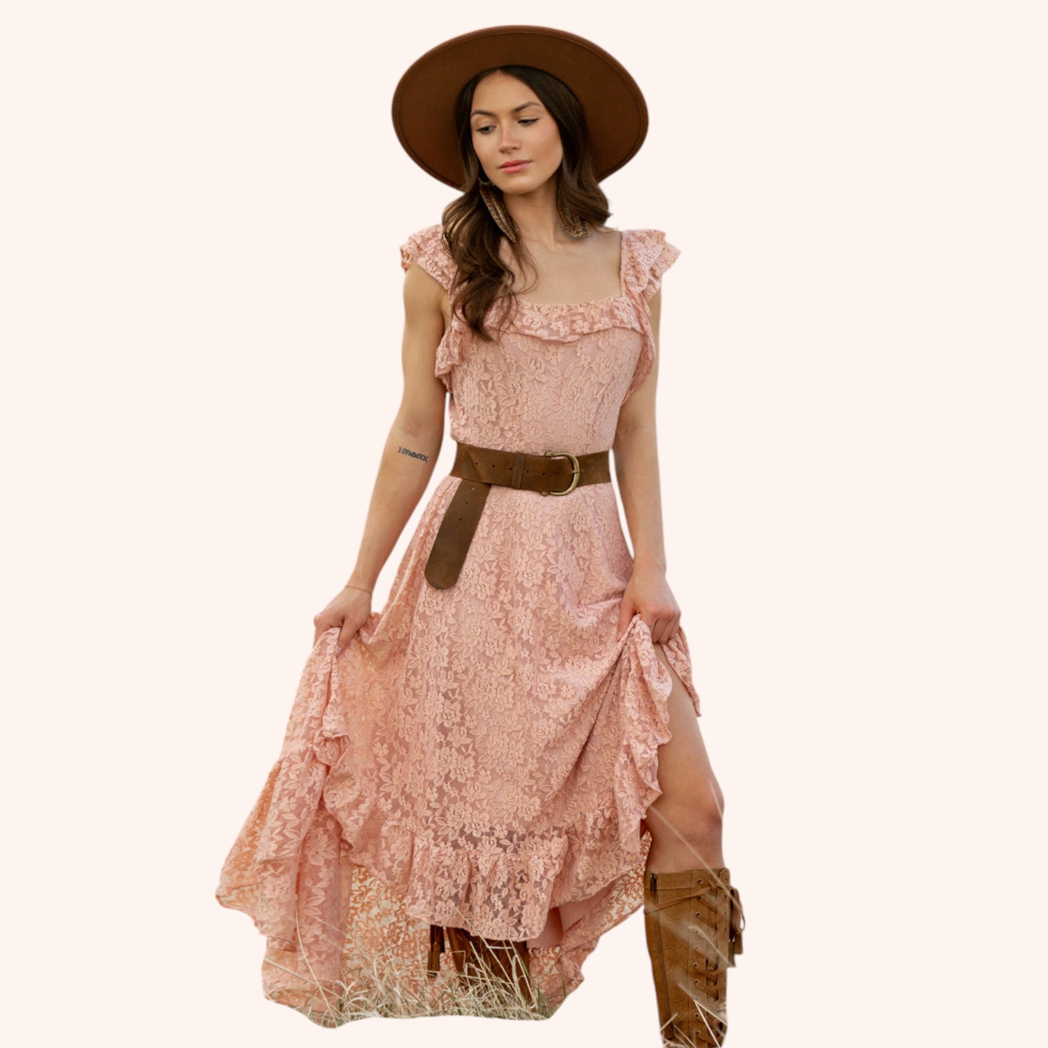 Bette Dress in Dusty Pink