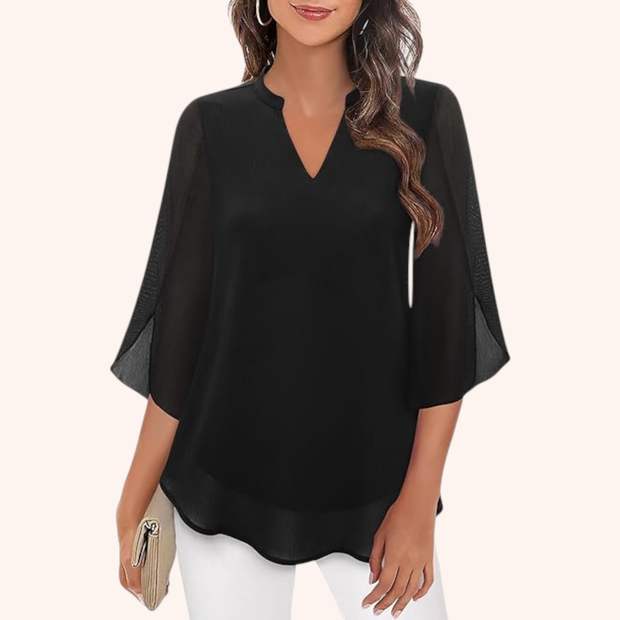 Angela - Clasisic V-Cut Blouse