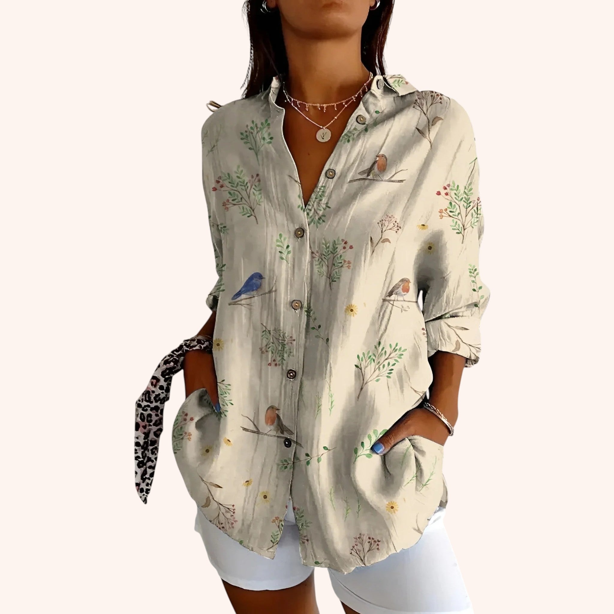 Allison - Abstract Yellow Blouse