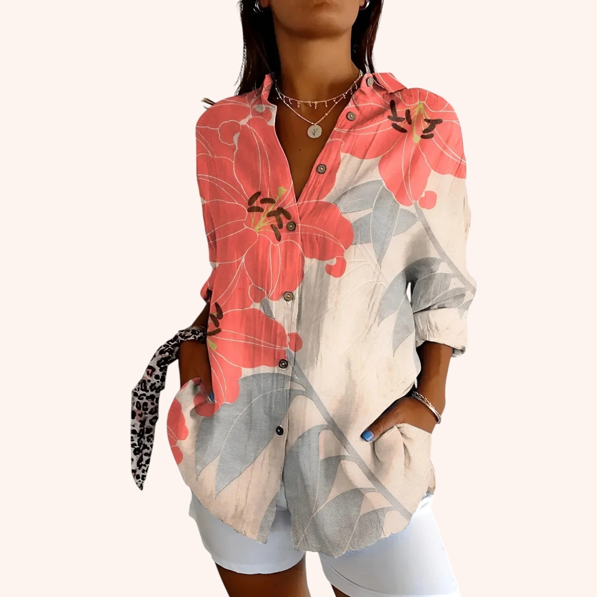 Erin - Orange Split Blouse