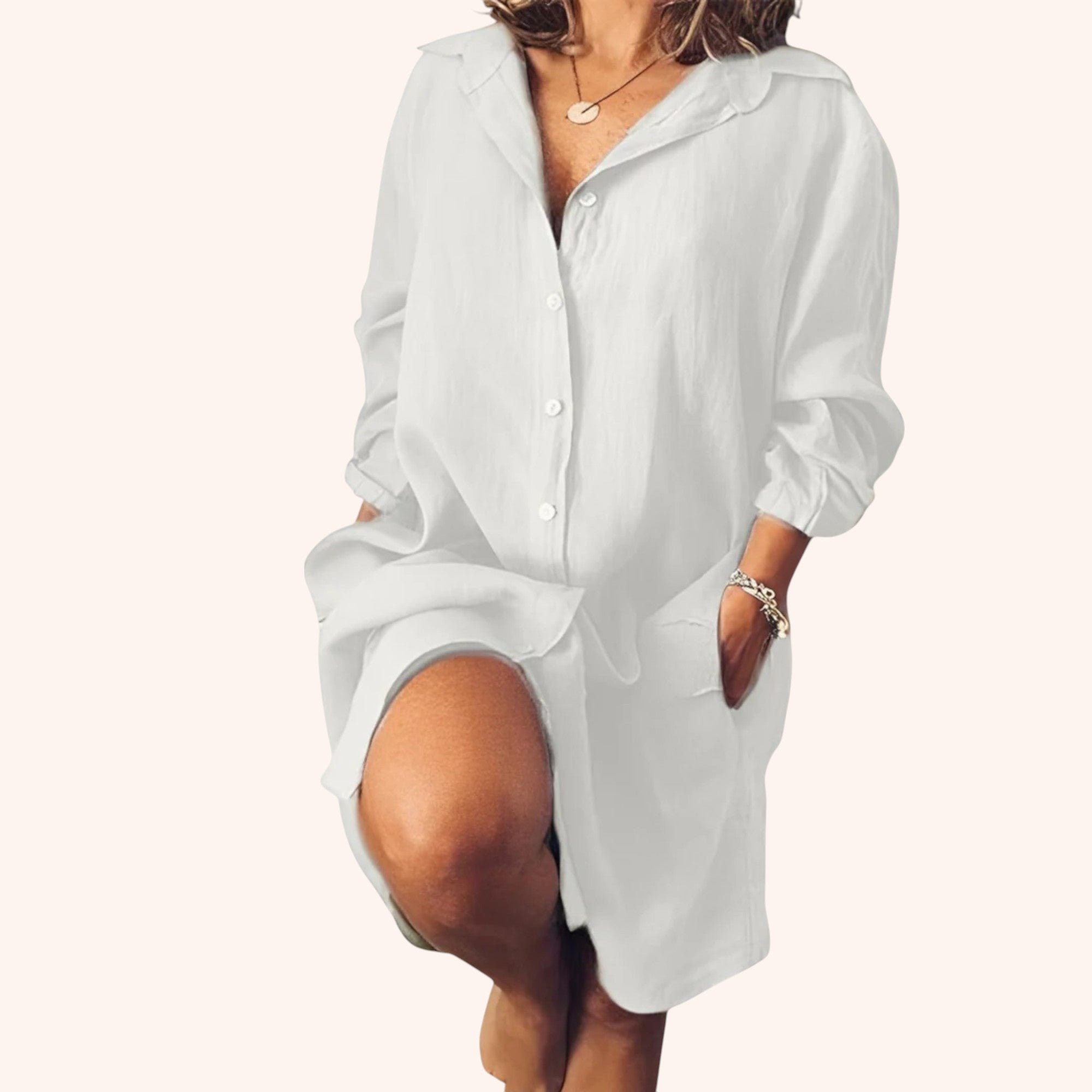 Luna - Linen Shirt Dress