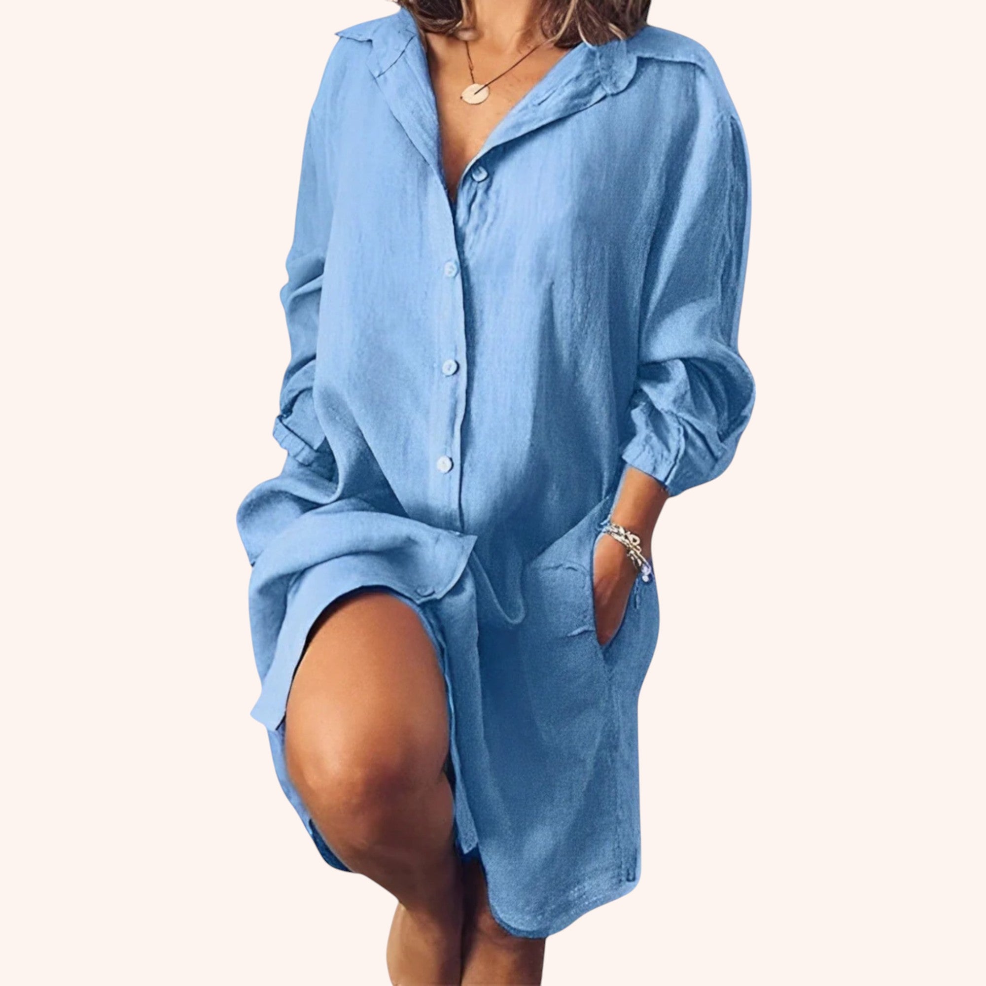 Luna - Linen Shirt Dress