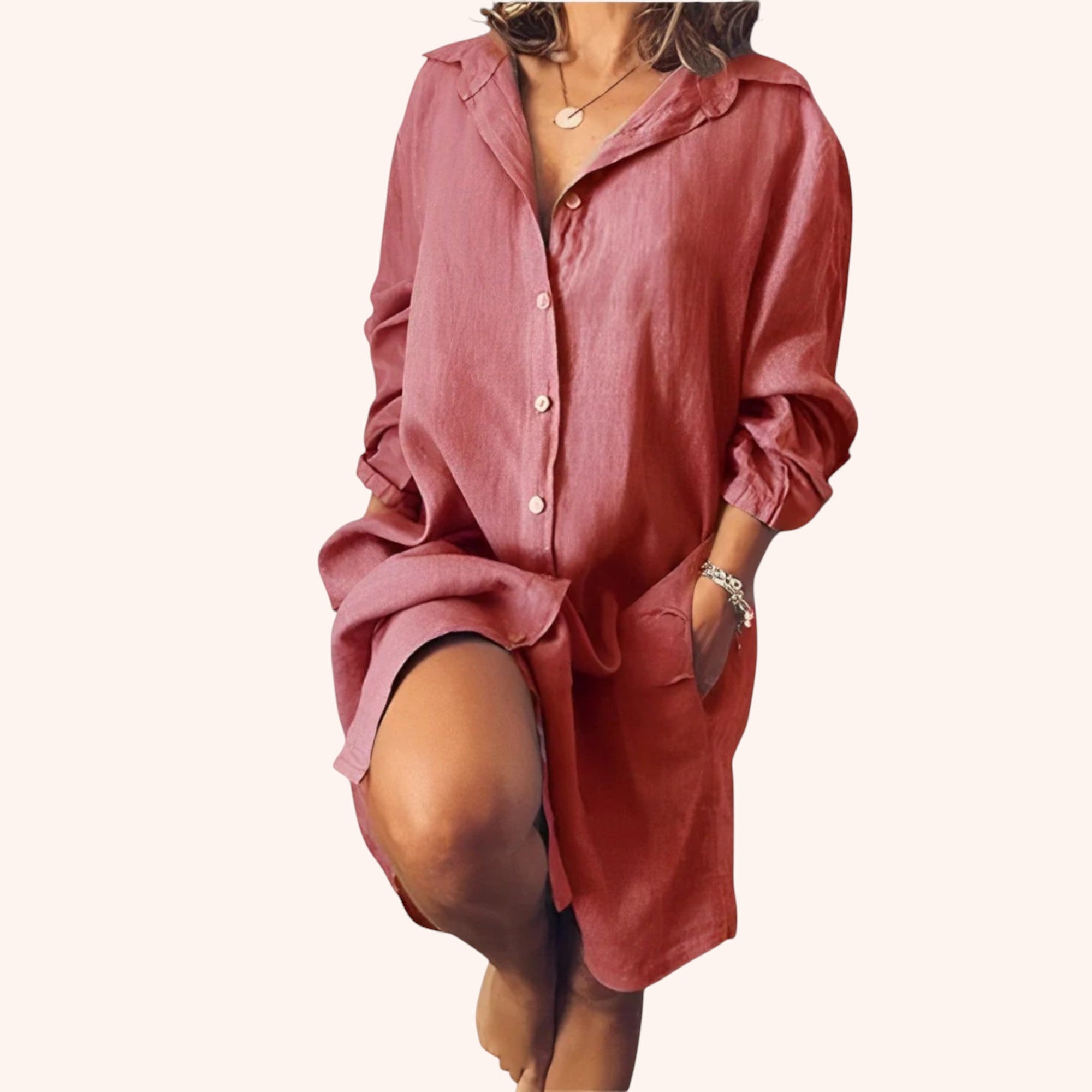 Luna - Linen Shirt Dress