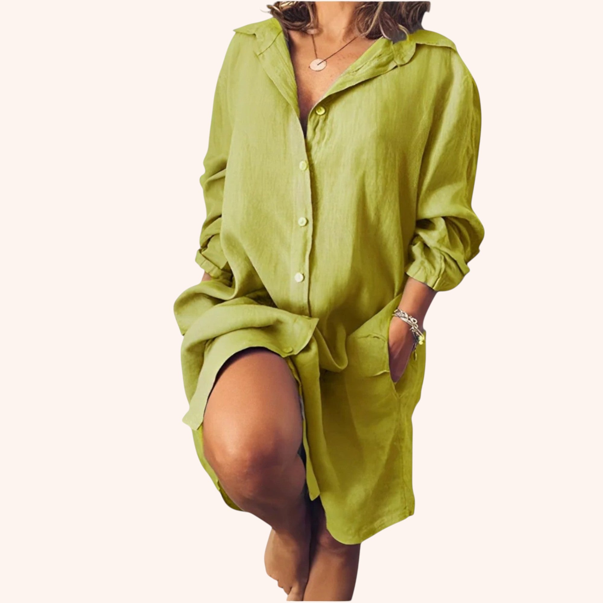 Luna - Linen Shirt Dress