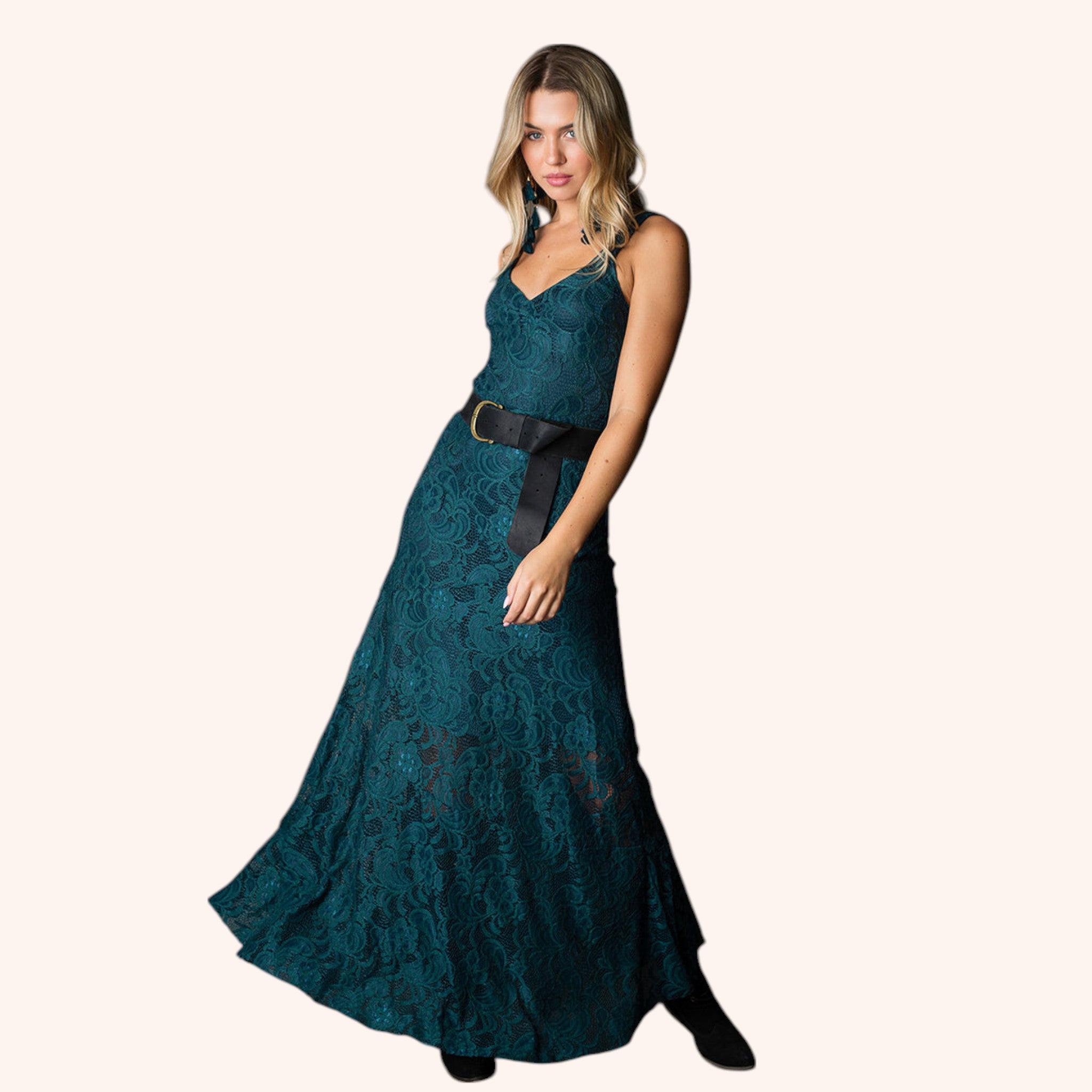 Carmel Slip Dress in Deep Teal