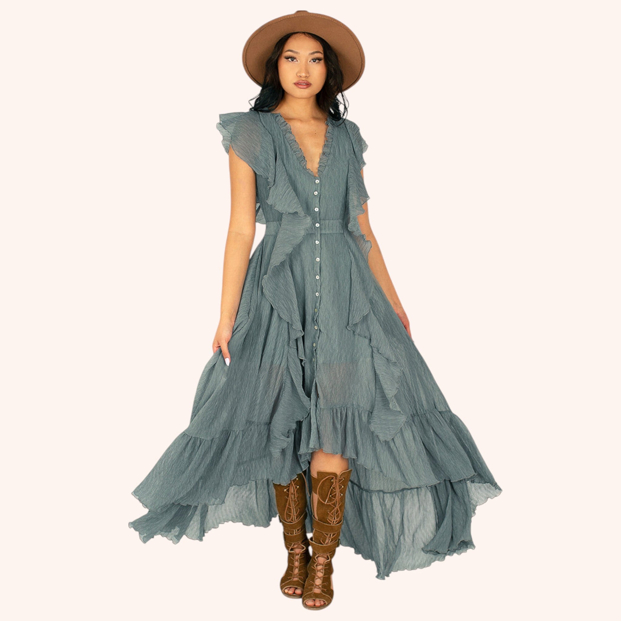 Cass Dress in Island Sage