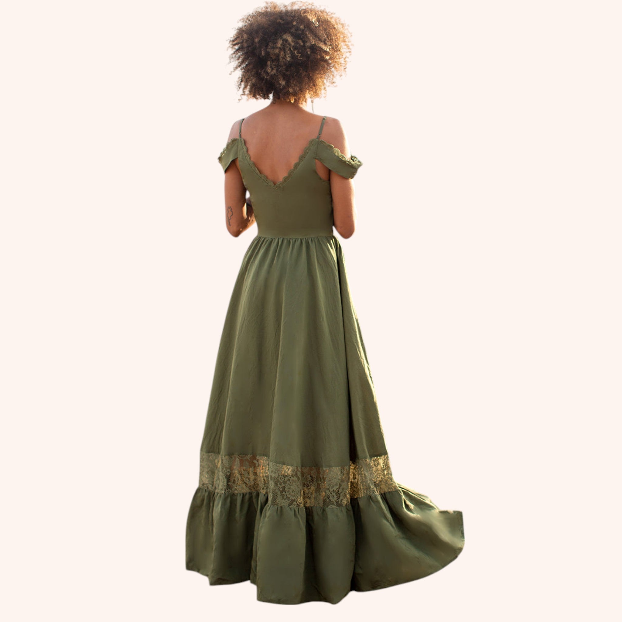 Coral Dress in Olive