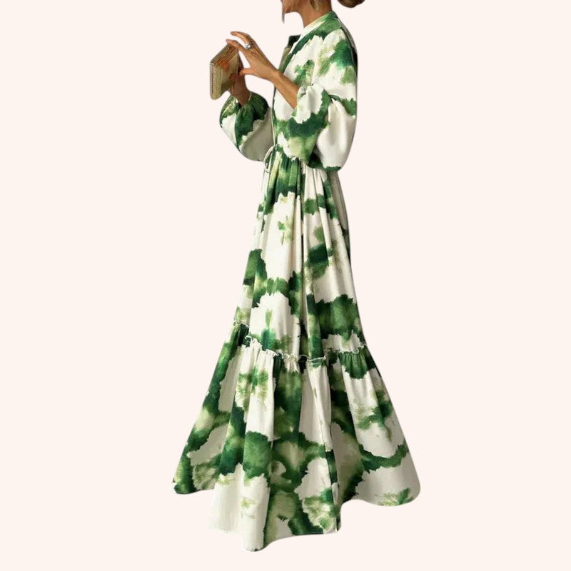 Maite - Green Sprayed Dress