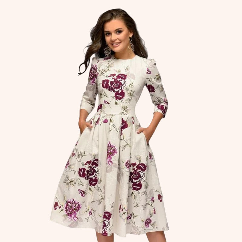 Estela - Cream Floral Dress
