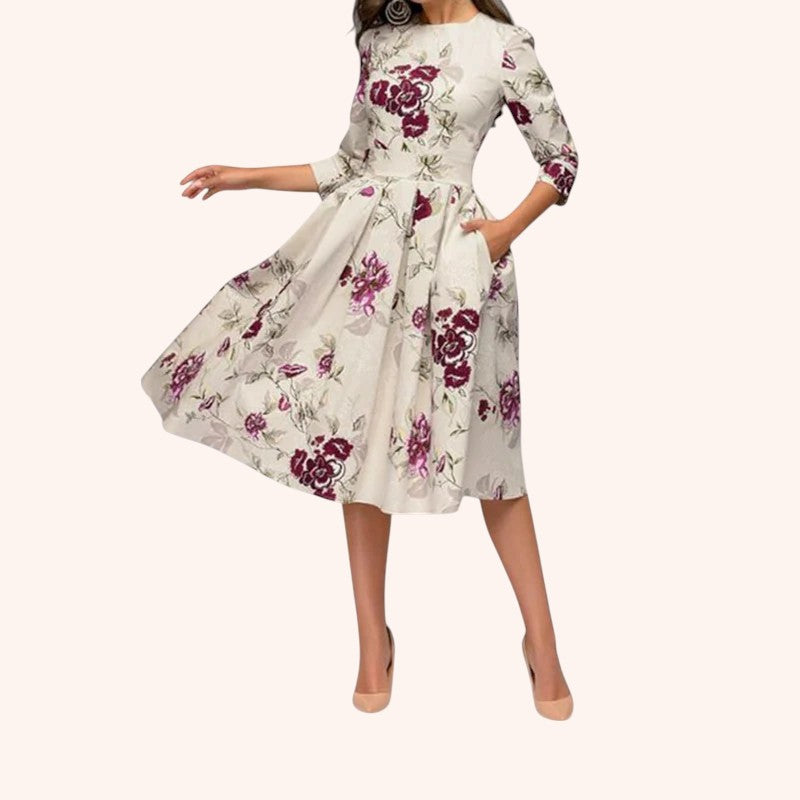 Estela - Cream Floral Dress