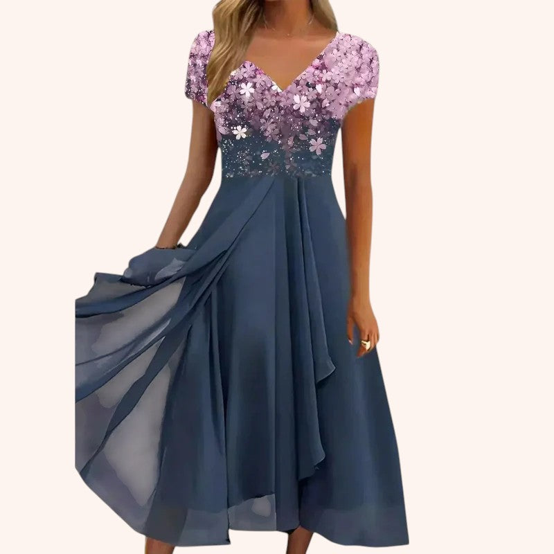 Anahi - Glitter Floral Pattern Dress