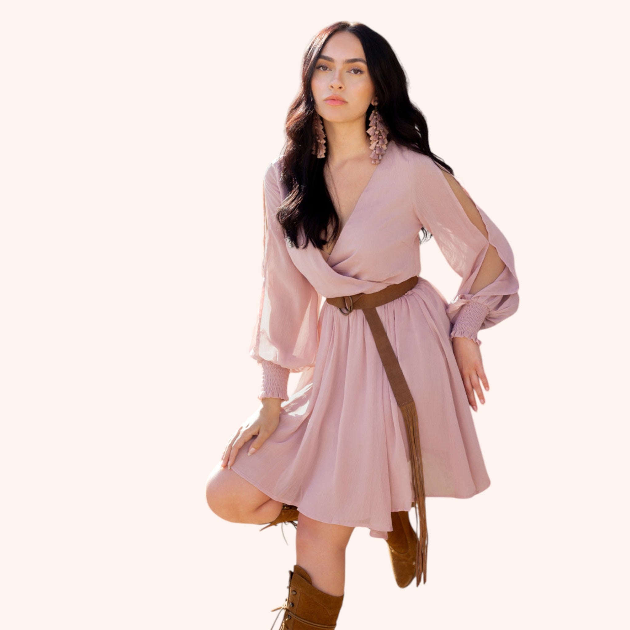 Ani Dress in Nude Pink
