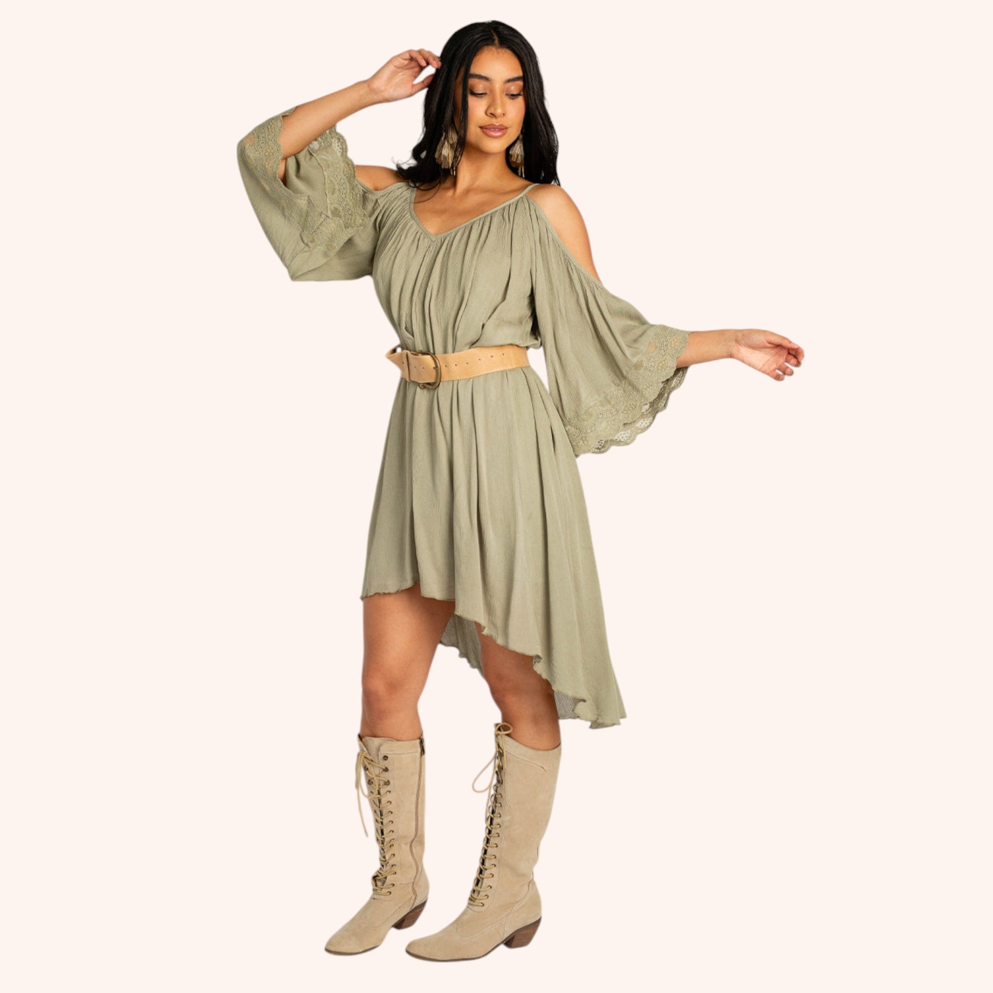 Dela Dress in Greensmoke