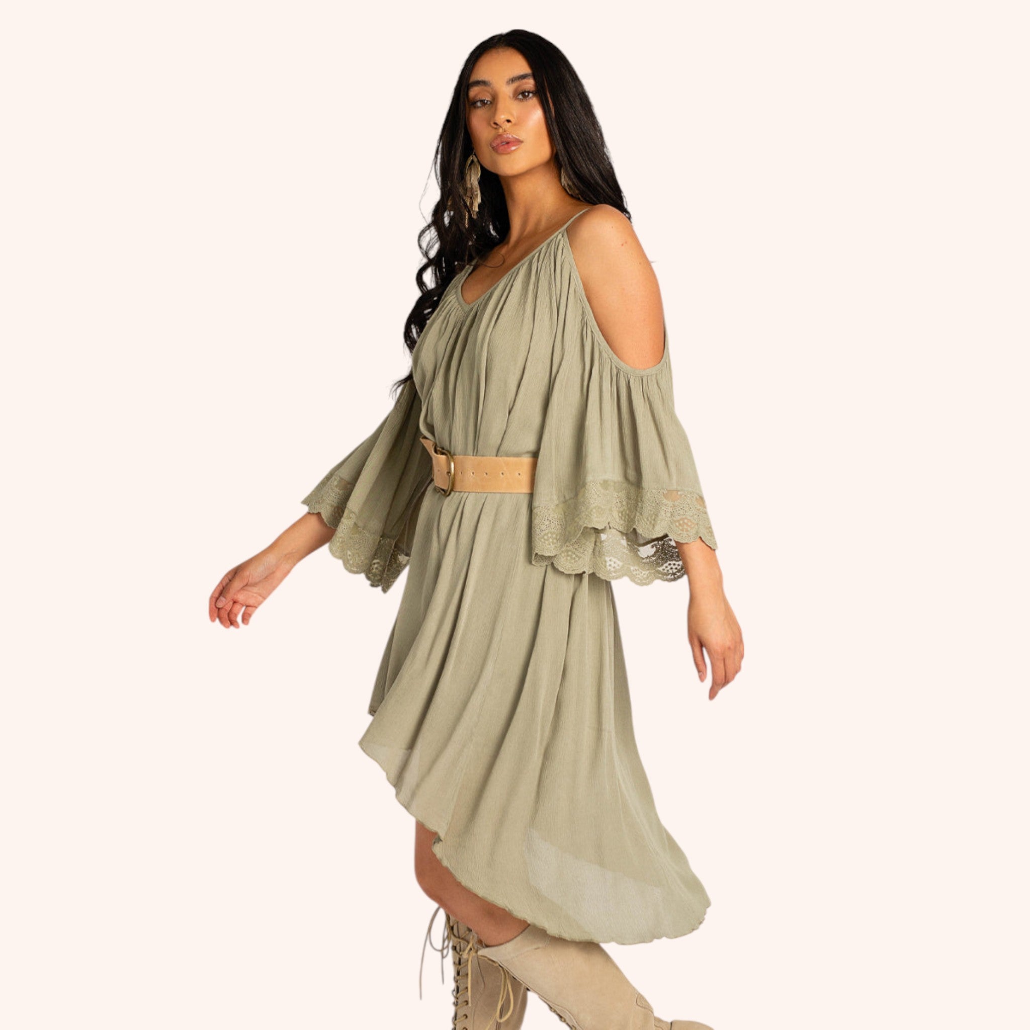 Dela Dress in Greensmoke