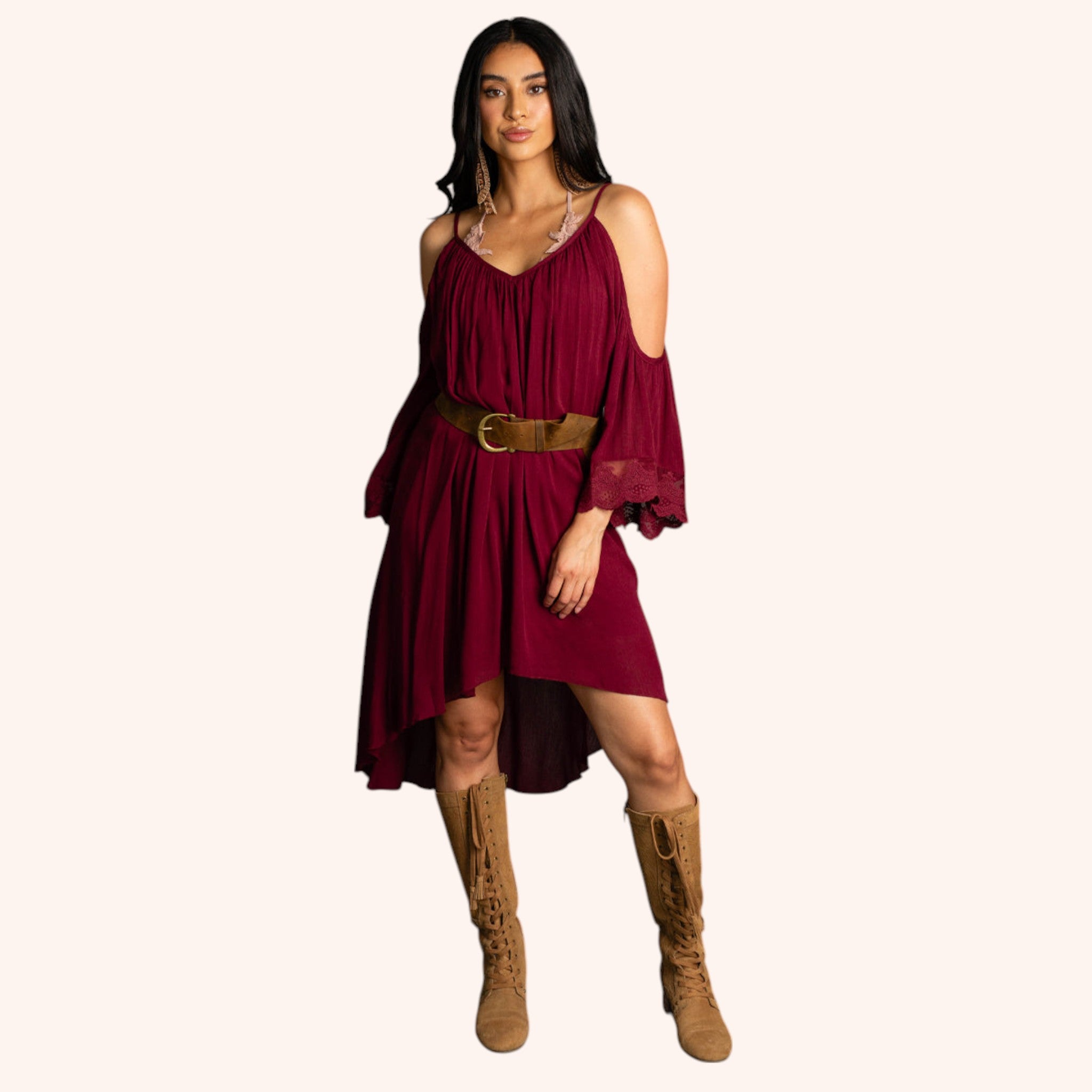Dela Dress in Oxblood