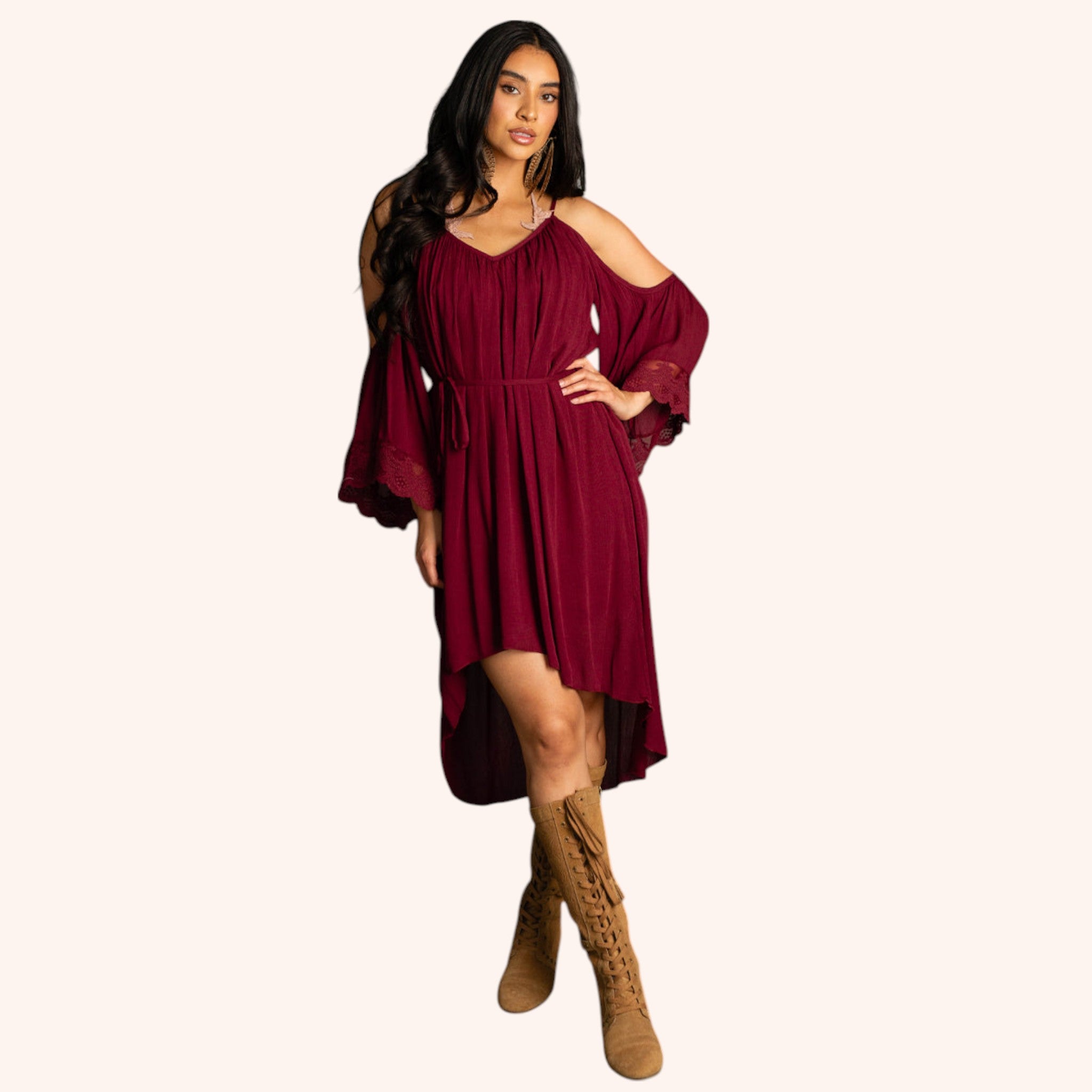 Dela Dress in Oxblood