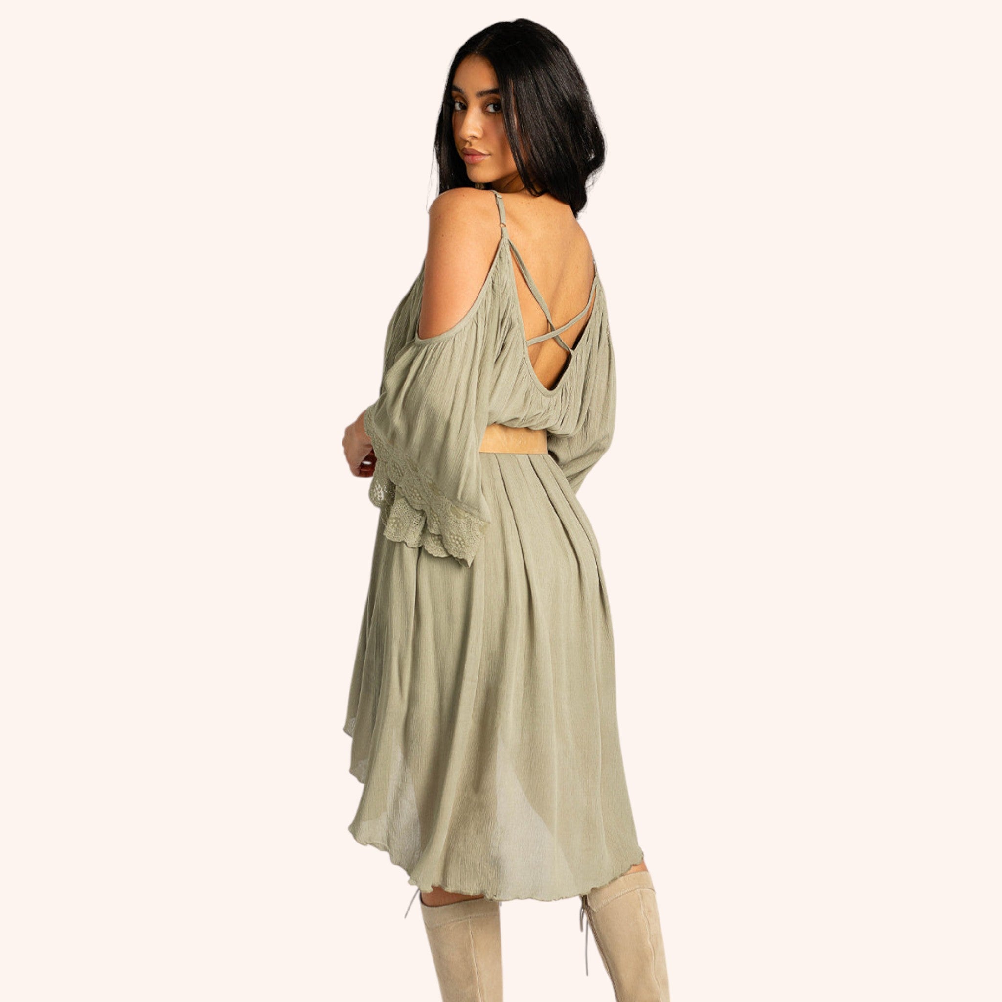 Dela Dress in Greensmoke